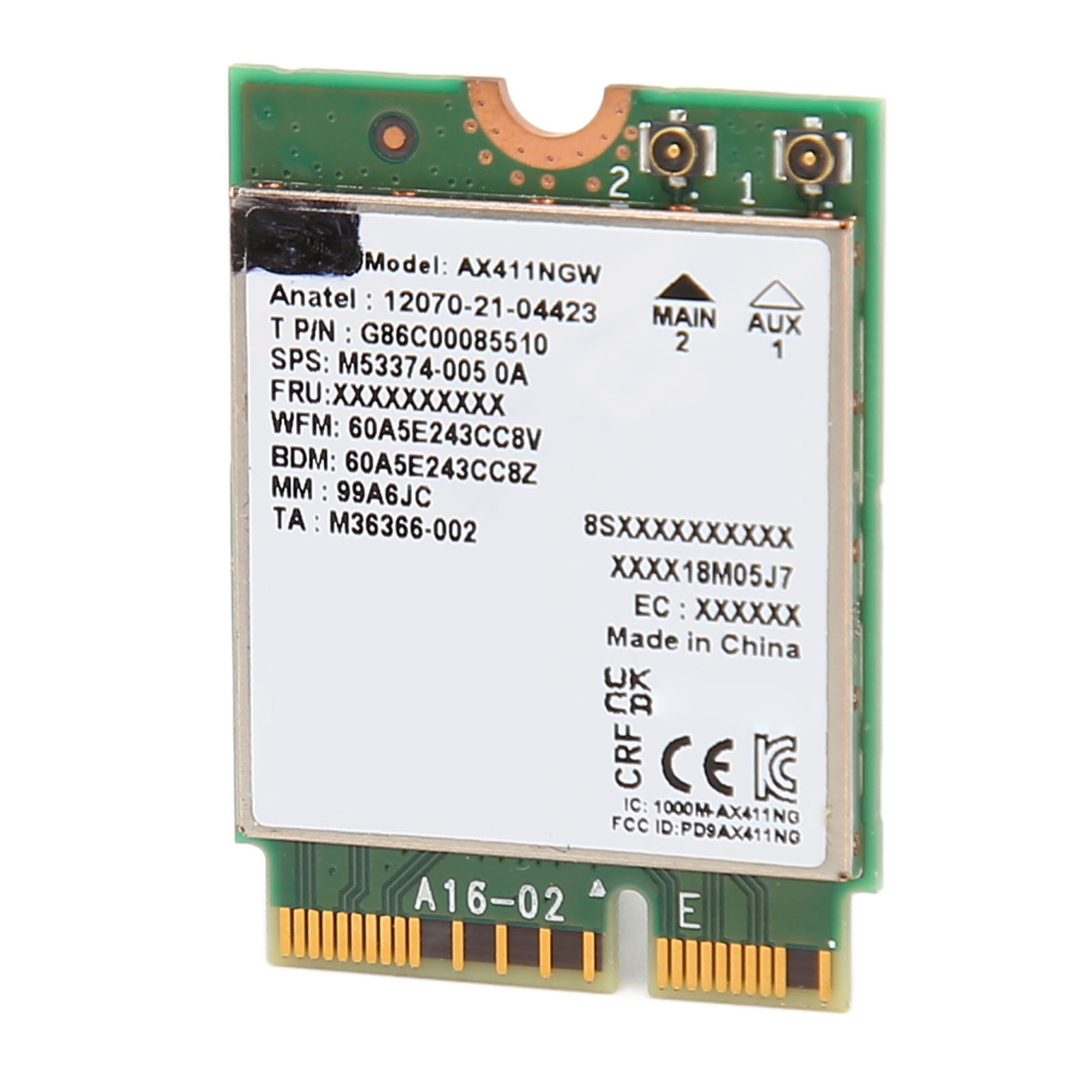 Ax411ngw 5374 Mbps 6e M.2 Ngff Tri-band 2,4 Ghz, 5 Ghz Und 6 Ghz Wi-fi-karte Mit Bluetooth 5.3 Für Windows 10 Und 11 Laptops