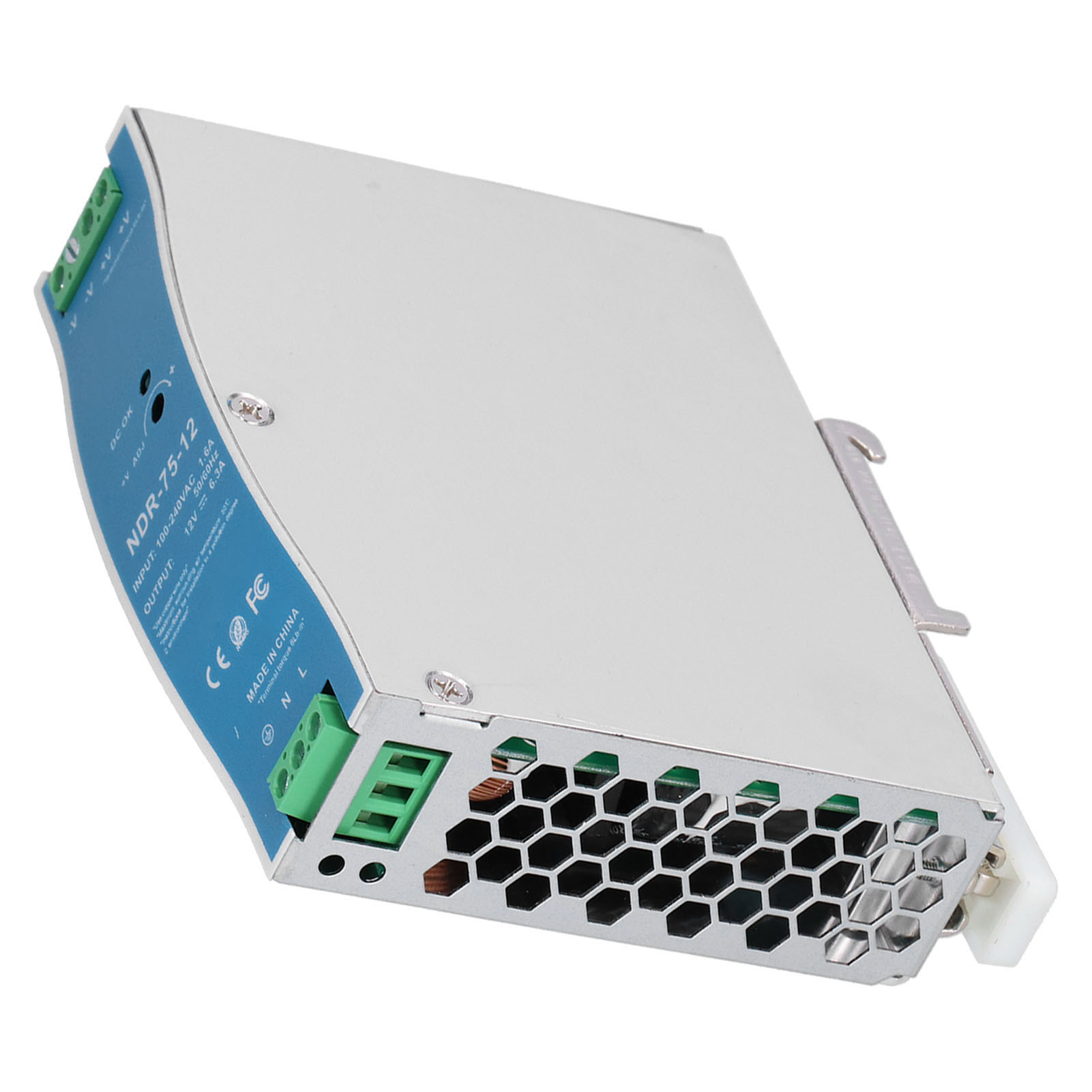 Industrielles Schienennetzteil Ndr-75-12, 6,3 A, 75,6 W, Mit Überlastschutz, 100–240 V Ac
