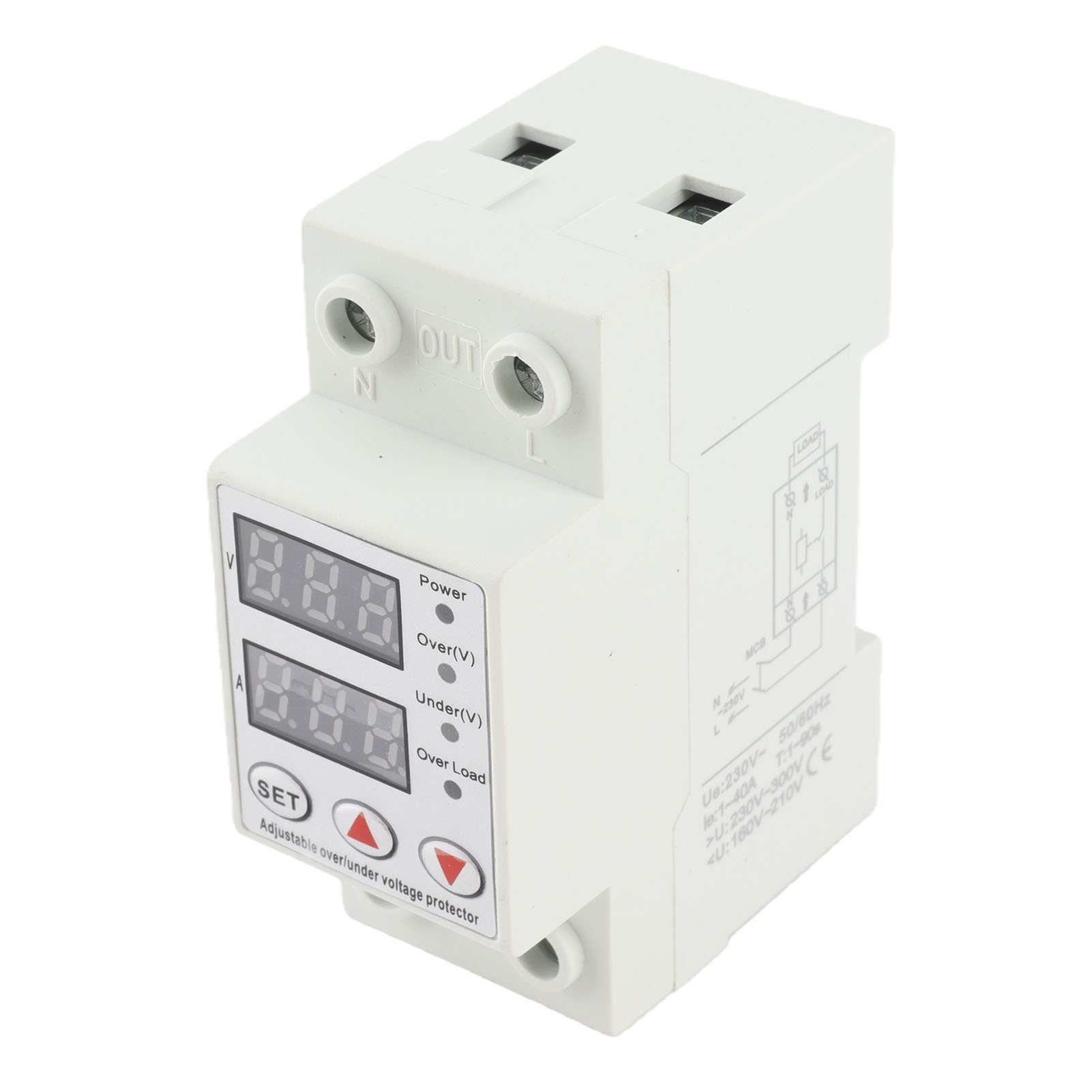 Berm @ Bems5-40a 230v 40a Intelligenter Digitaler Schutz Gegen Überspannung Und Überstrom