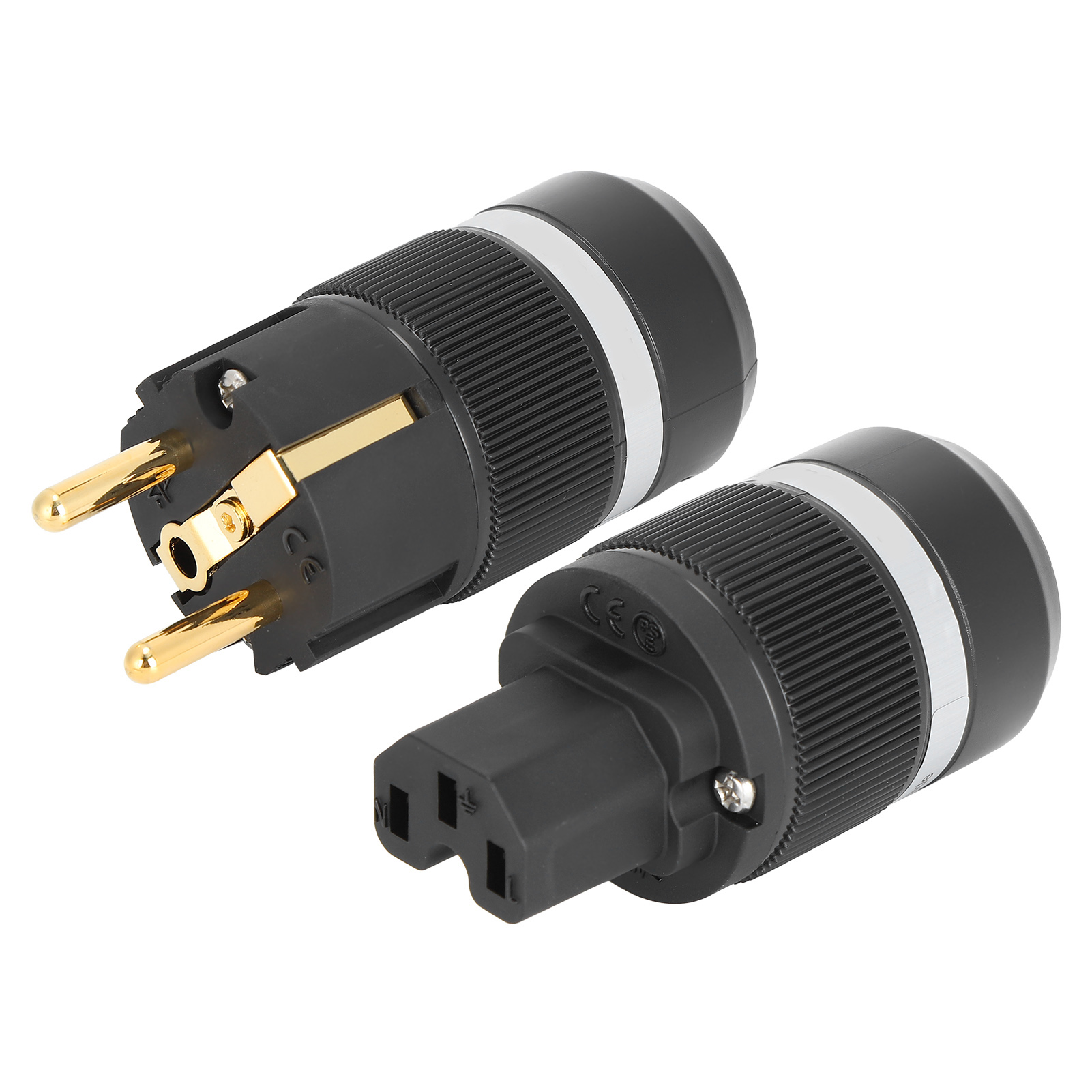 Monosaudio 24-karätig Vergoldeter Netzstecker Aus Reinem Kupfer Für 100-250v Audio-netzkabel (e100g/f100g (stecker/buchse))
