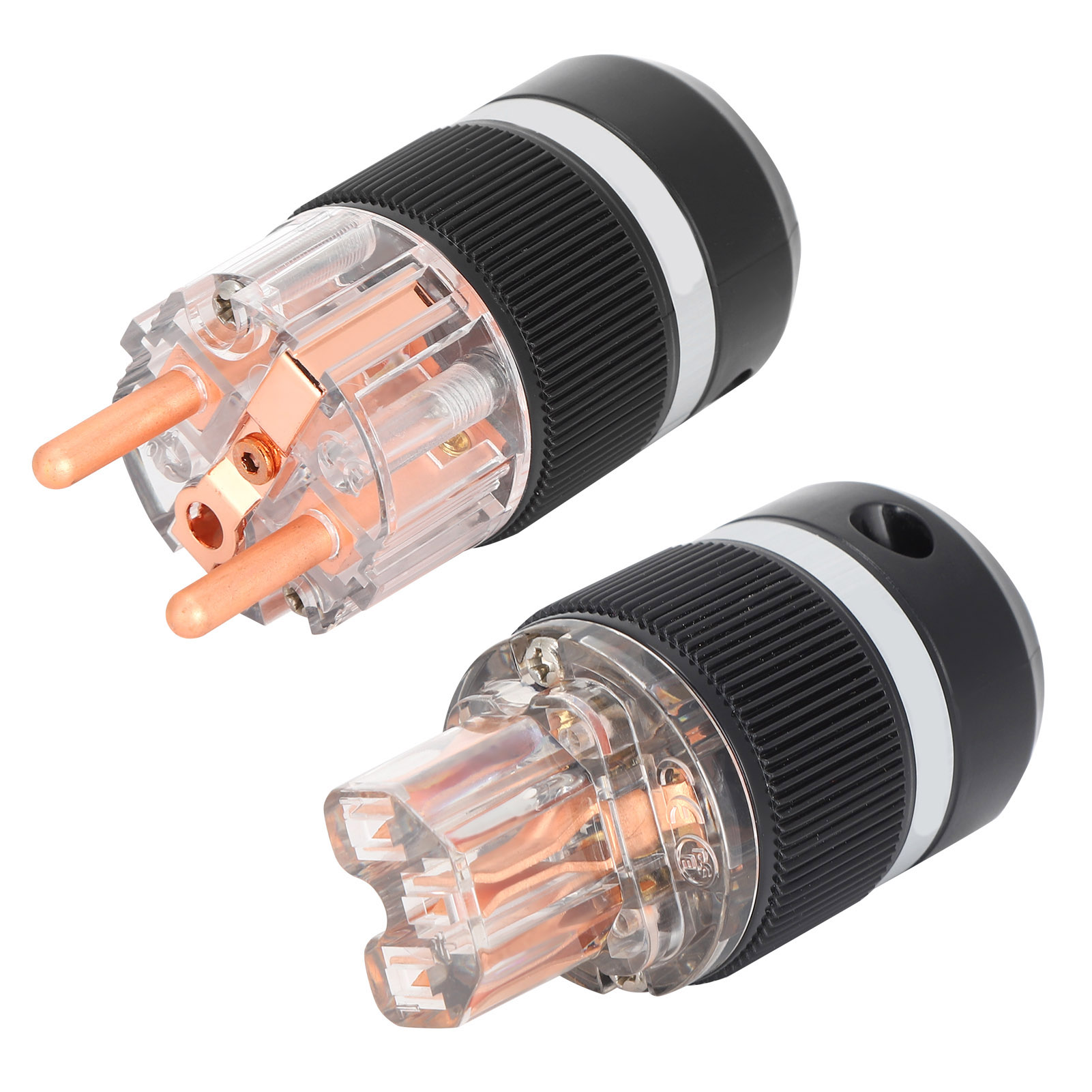 Monosaudio 100-250ve101/f101 Transparenter Audio-stromanschluss Aus Reinem Kupfer (stecker/buchse)