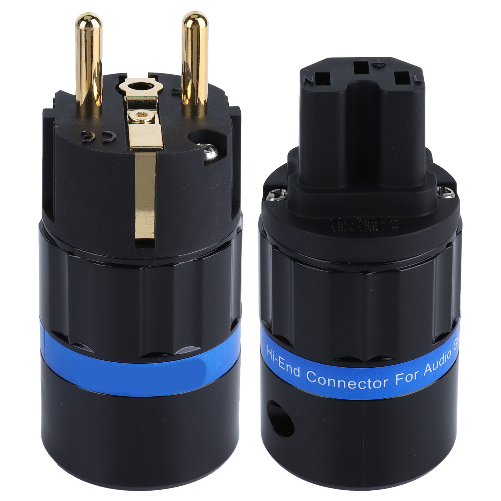 Monosaudio Netzstecker Aus Reinem Kupfer, Vergoldet, Für Audio-netzkabel, Eu-stecker 100-250v (e104g/f104g (stecker/buchse))