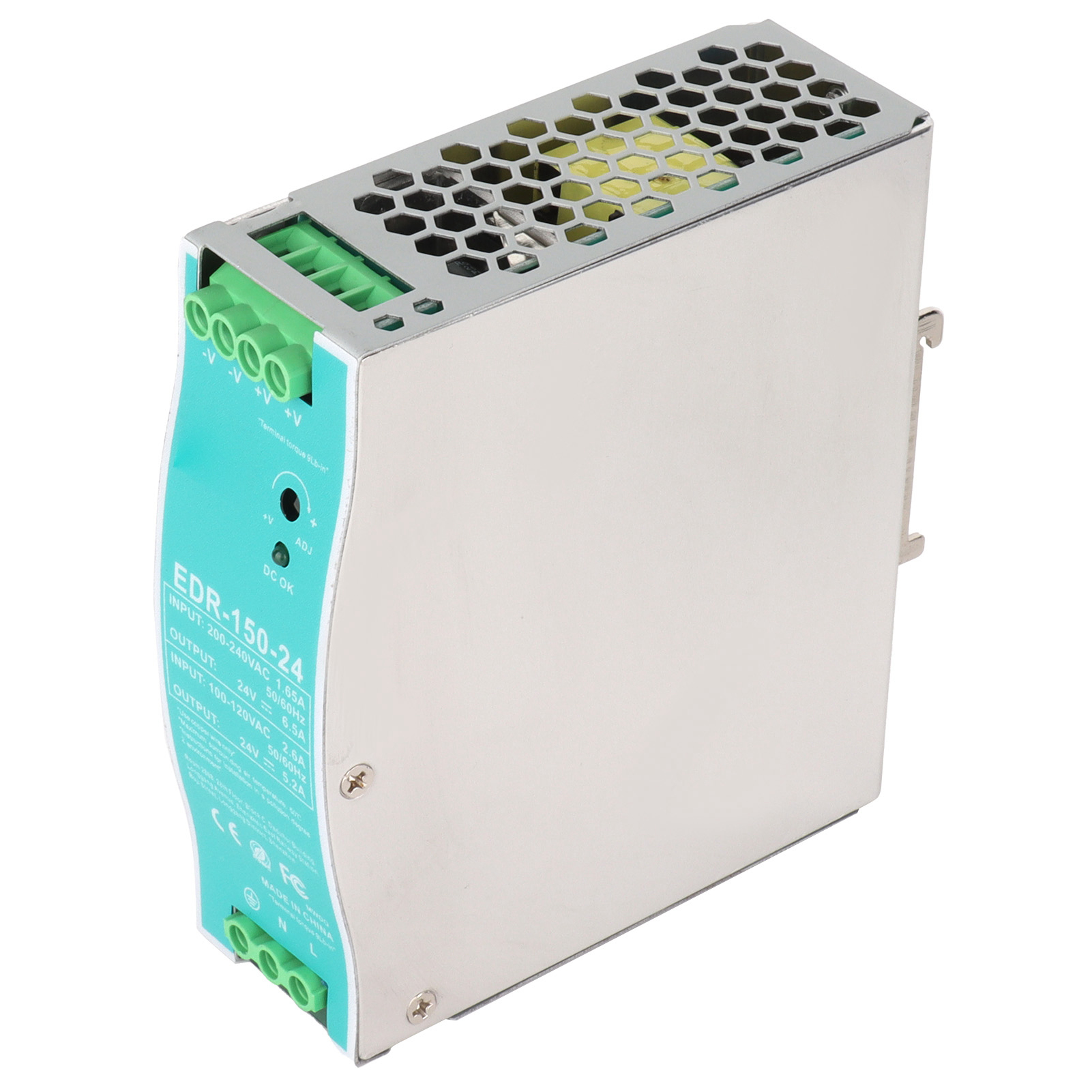 Din-schienen-schaltnetzteil, Versorgungsspannung: 24 V Dc, Edr15024 V Ac.