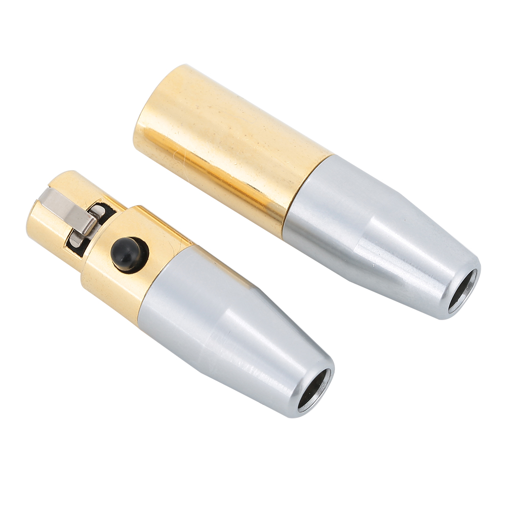 1 Paar Vergoldete 3-adrige Mini-xlr-stecker Zum Selberlöten, Lötspitze Für Audiokabel