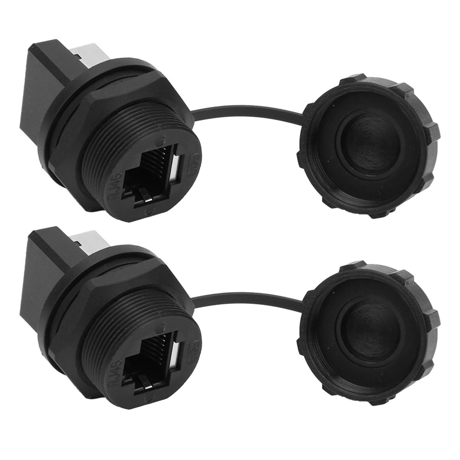 Packung Mit 2 Rj45 180°-steckverbindern Für Die Außenmontage An Schalttafeln, Ip67 Wasserdicht.