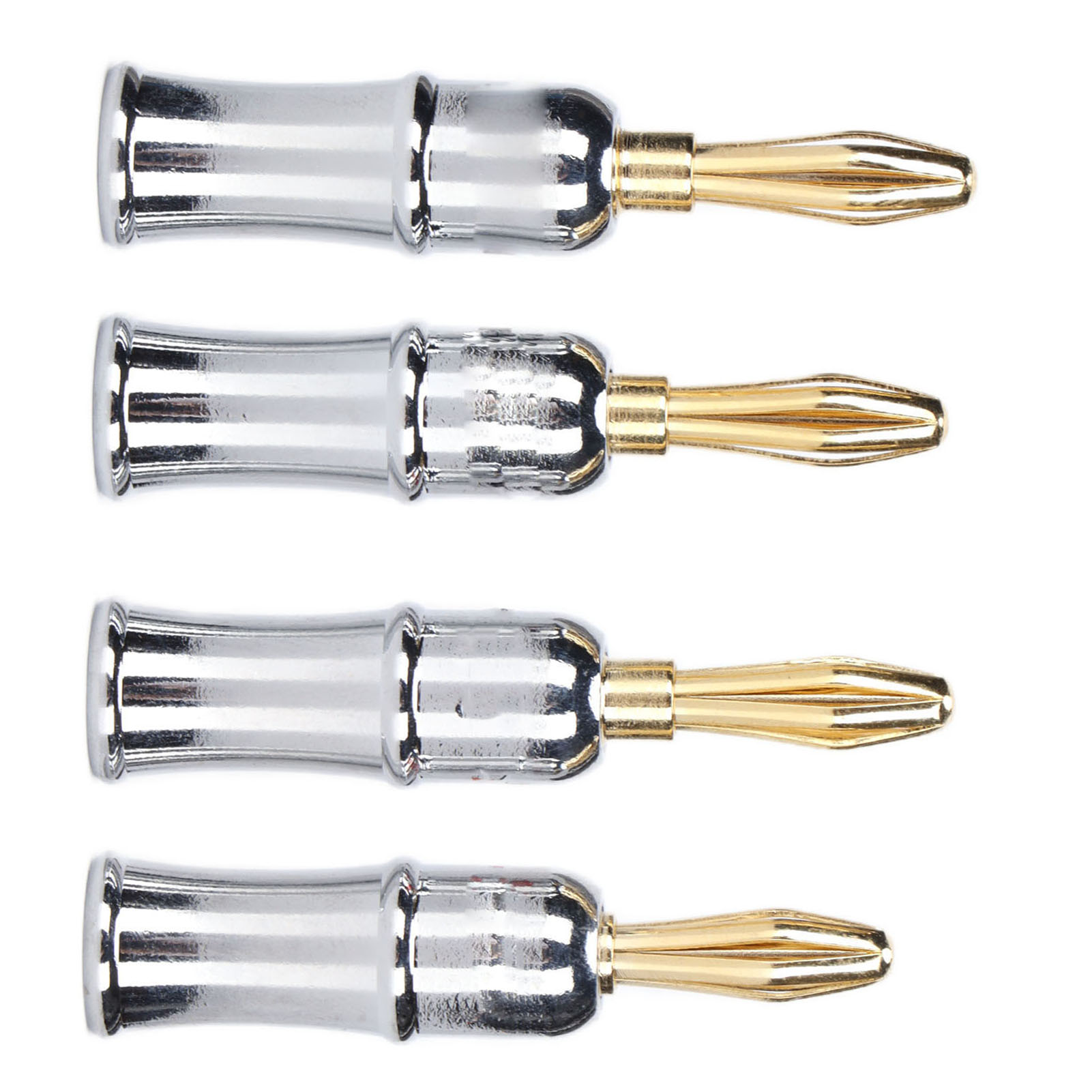 Preffair 4er-packung 24k Vergoldete Messing-bananenstecker, Sechslagig, Für Lautsprecher Ba1462