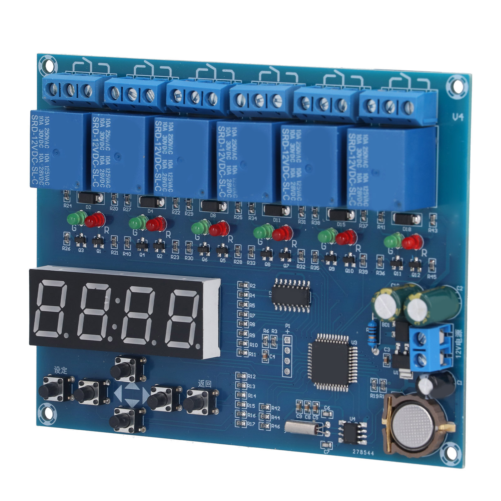5-kanal-zeitverzögerungsrelais, Robustes Mehrkanalmodul Für Industrielle Anwendungen, 12 V Ac/dc