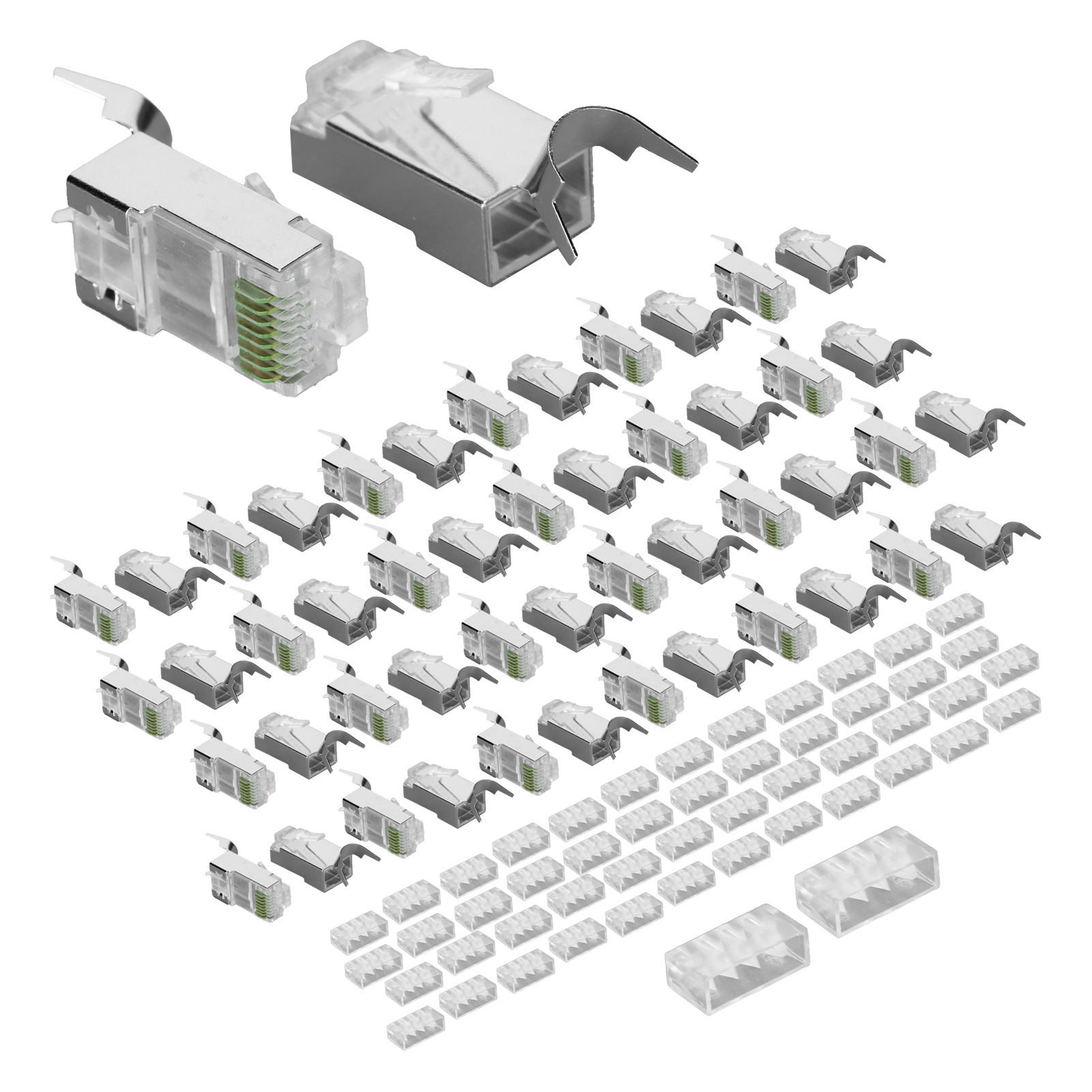 Nw017 Cat7 Rj45 8p8c Geschirmter, Vergoldeter Netzwerkkabelstecker Mit Strasskopf-transmitter Für Die Datenübertragung