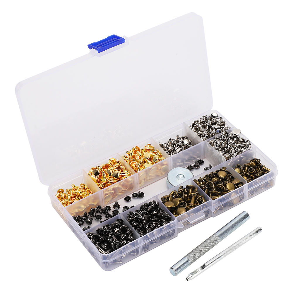 Set Mit 480 Doppelköpfigen Metallnieten, 4 Farben, Für Lederwaren, Gürtel Und Gepäck.