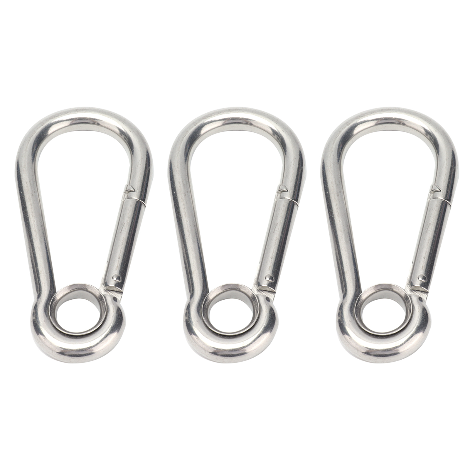 Set Aus 3 Federbelasteten Edelstahl-karabinern Mit Ring, Zubehör Für M11 (11 Mm) Sicherheitsseil