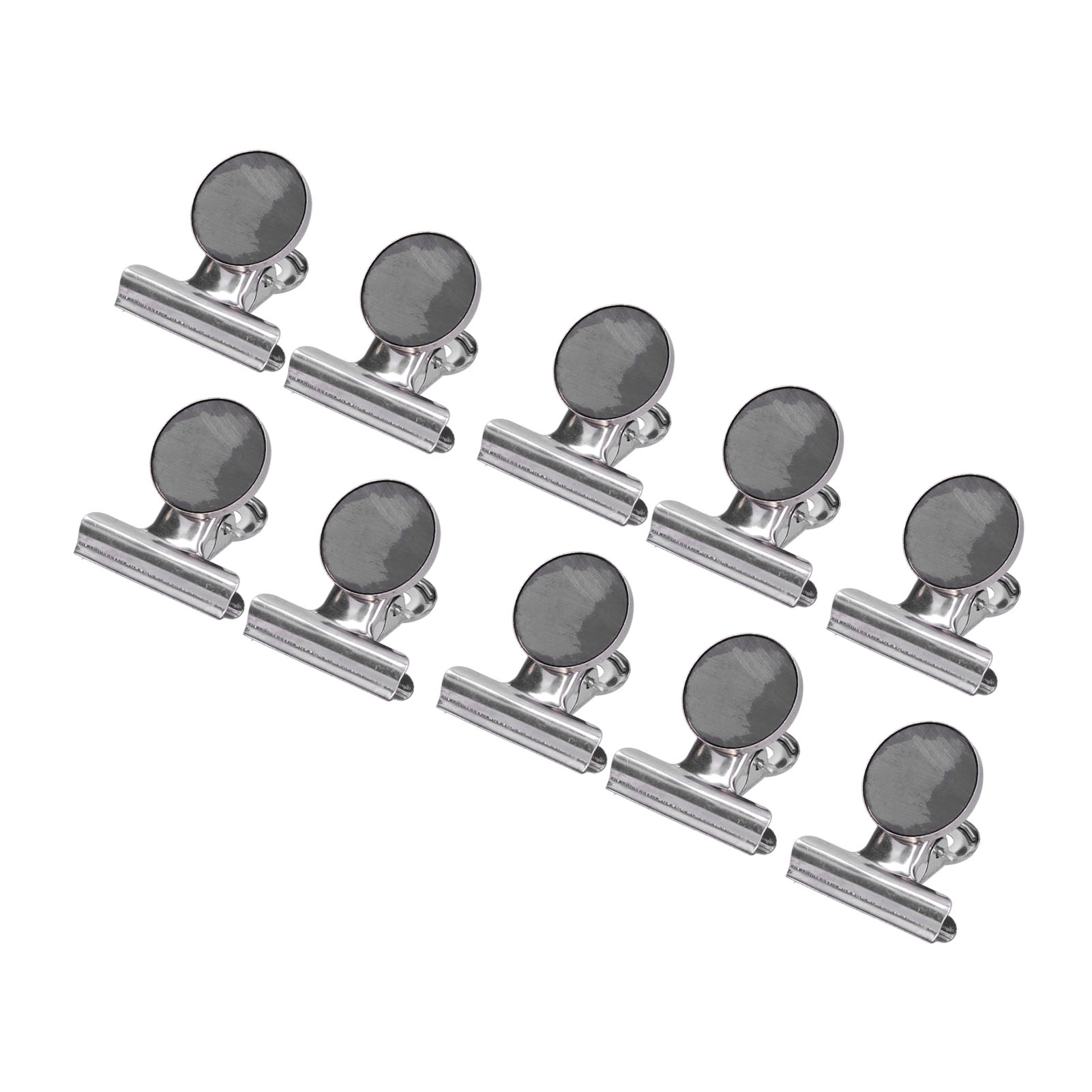 Set Mit 10 Runden Magnetclips Aus Vernickeltem Edelstahl, Silberfarben
