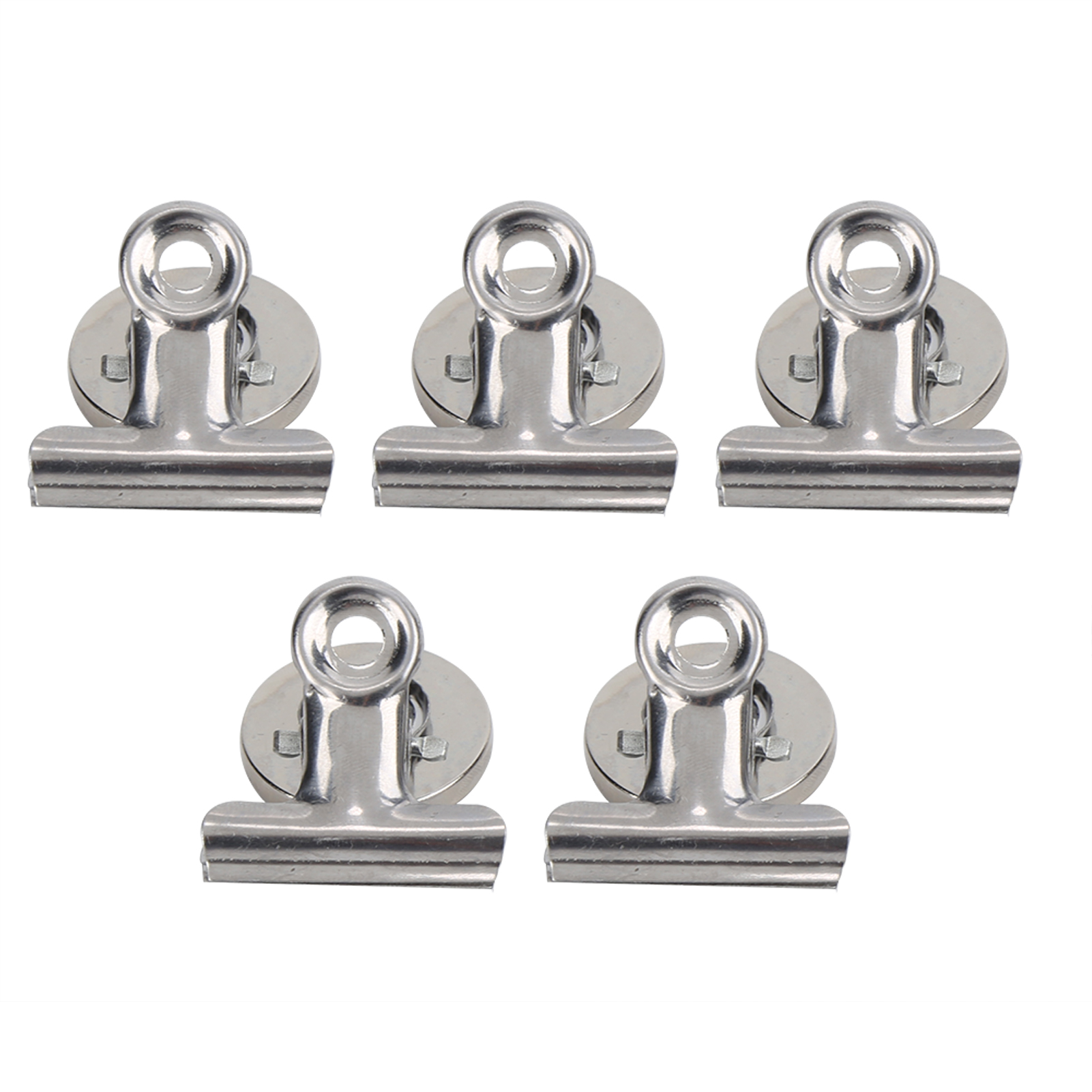 Set Mit 5 Runden Magnetclips Aus Vernickeltem Edelstahl, Starker Magnet (silber)