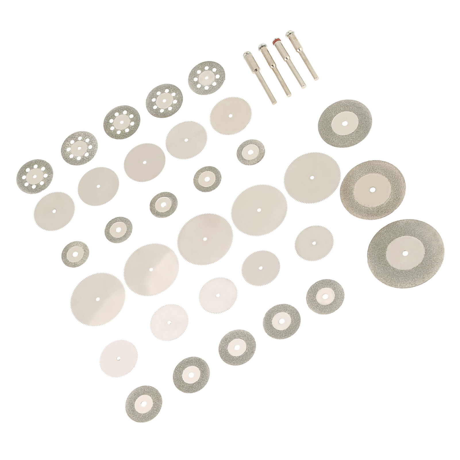 Set Aus 37 Diamanttrennscheiben Aus Edelstahl Mit Dornen, Kompatibel Mit Rotationswerkzeugen.