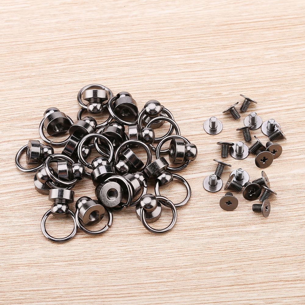 20 Metallnieten Mit Ringöse Zur Verzierung Von Handtaschen/handyhüllen (schwarz)