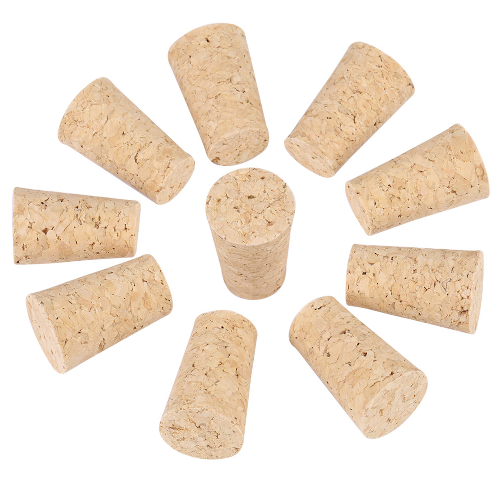 10 Konische Naturkorken Für Weinflaschen Aus Holz (221735mm)