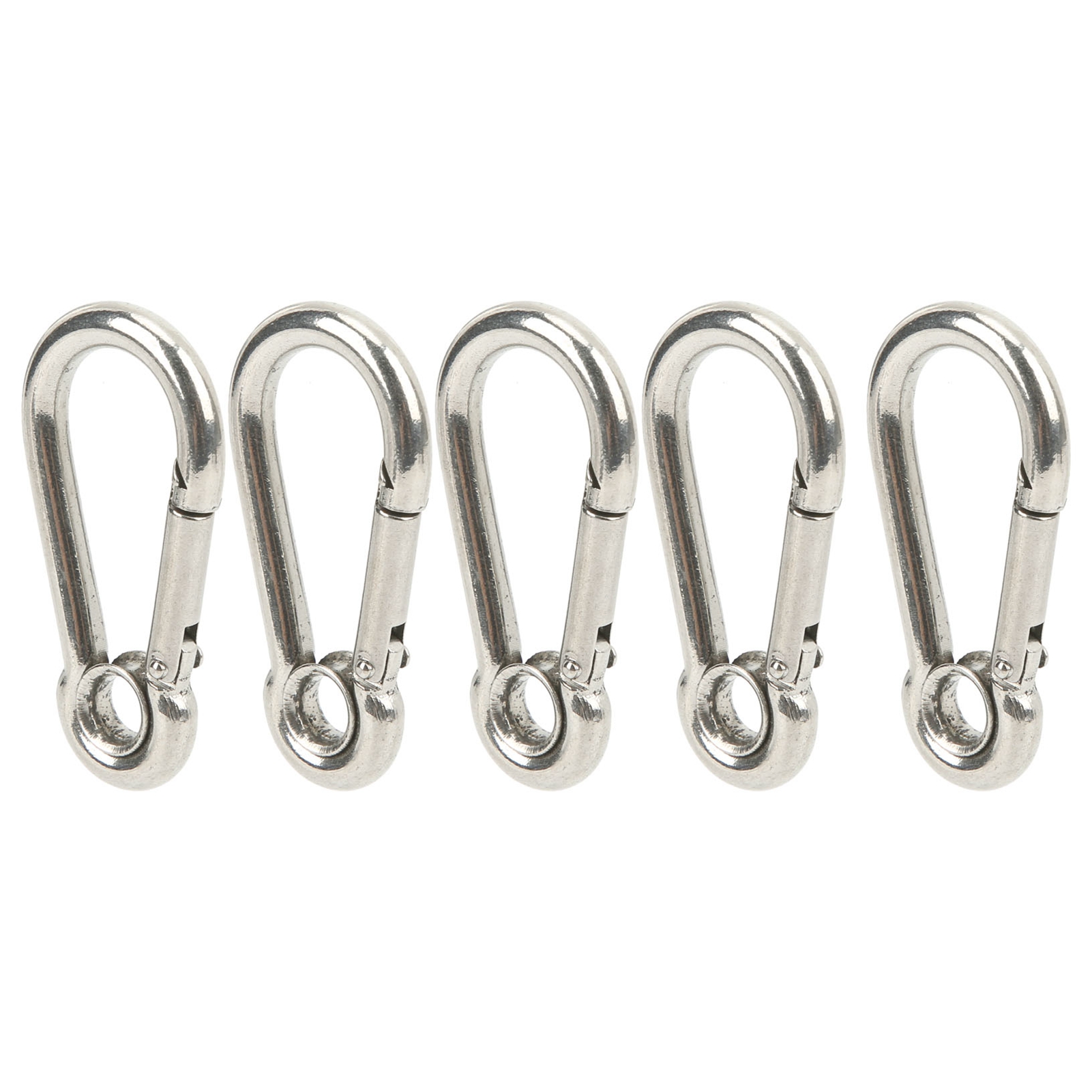 Packung Mit 10 Federbelasteten Karabinerhaken Aus Edelstahl Für Camping, Klettern Und Rigging (m5)