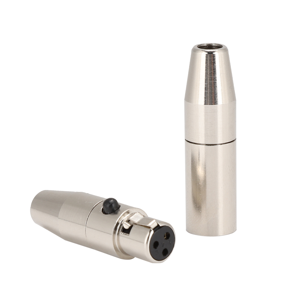 Paare Von 3-adrigen Mini Xlr-audiosteckern, Gehäuse Aus Vernickeltem Kupfer, Vergoldete Kupferstifte.