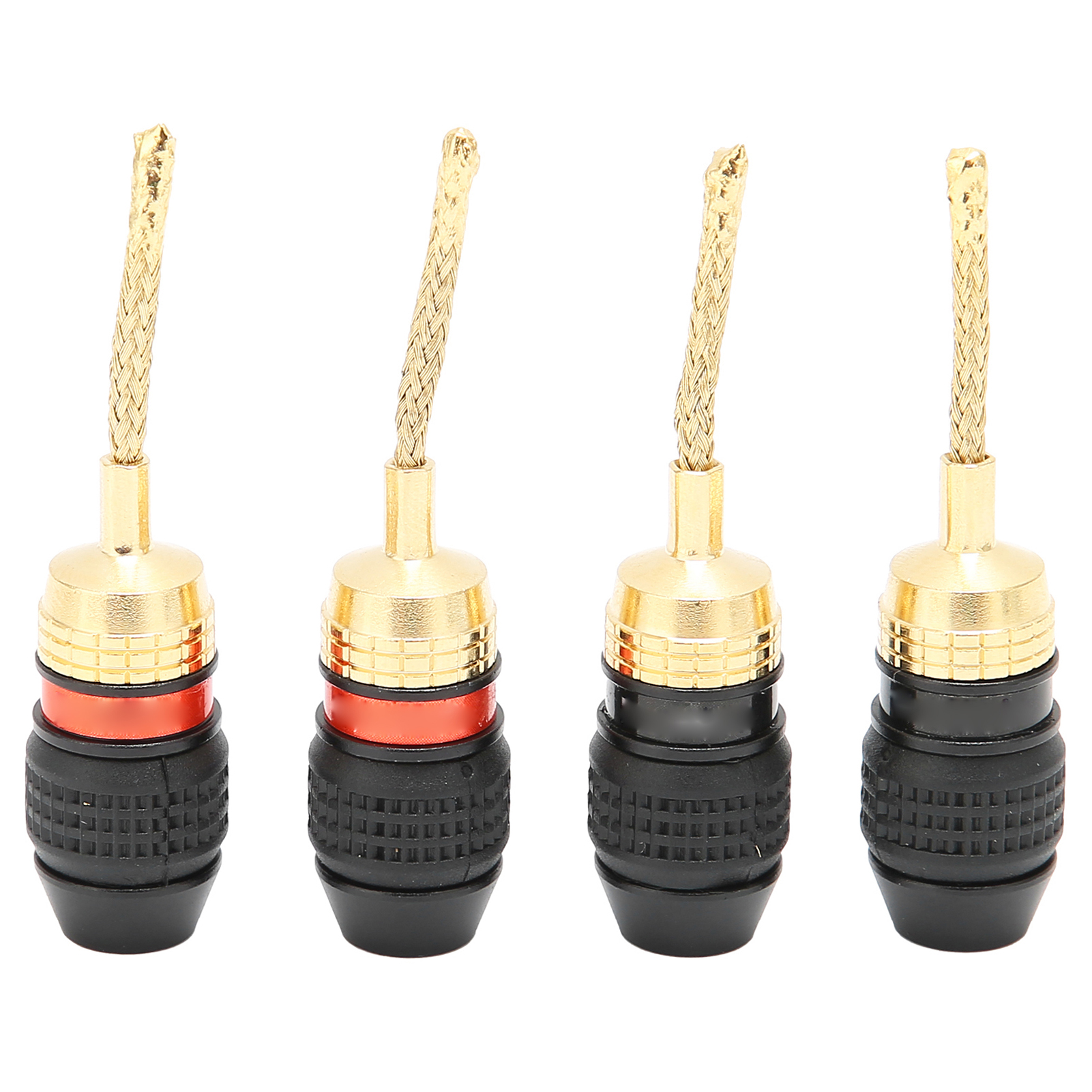 Preffair 4er-pack Vergoldete Bananenstecker Aus Messing Für Hifi-lautsprecher Ba1465