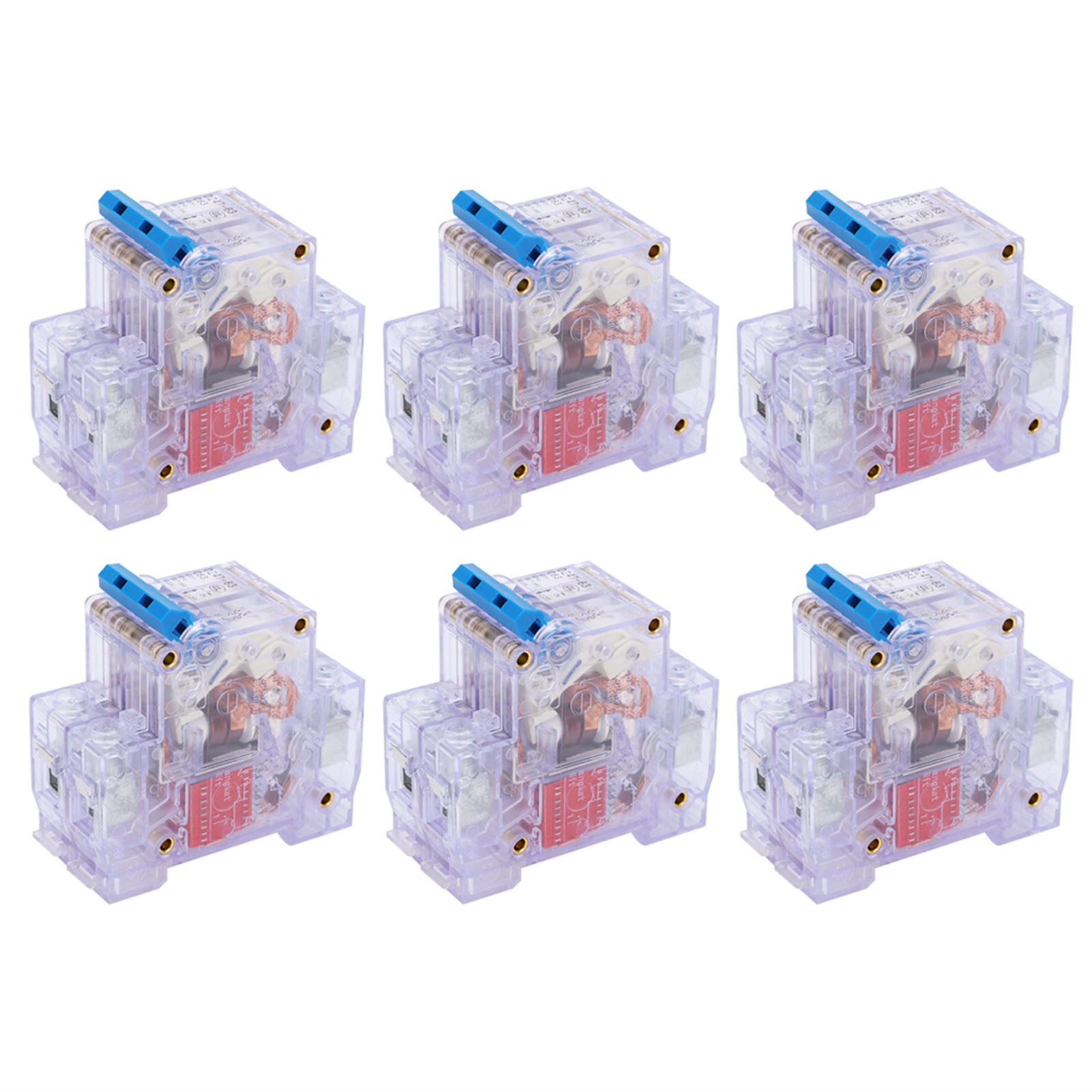 Packung Mit 6 Transparenten Miniatur-leistungsschaltern Dz47-63 2p 6-63a Mit Luftstromschutz