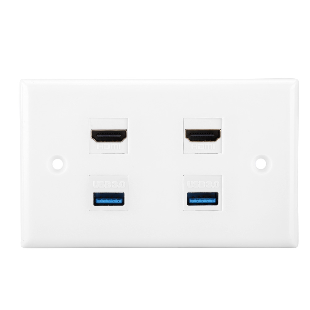 Wandpanel Für Hd-fernseher Mit 2-port-hdmi-koppler Und Usb 3.0.
