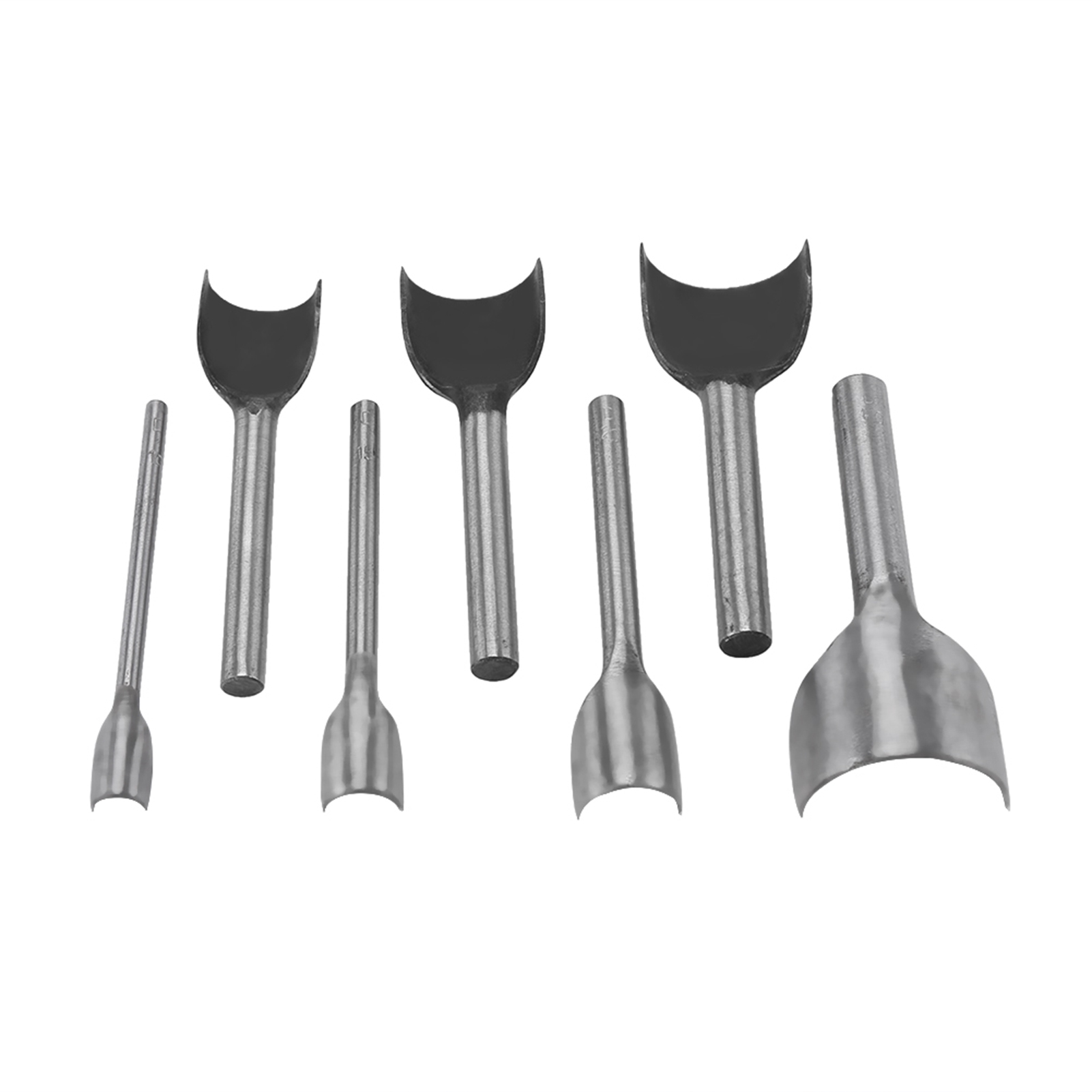 Set Mit 7 Halbrunden Gürtelspitzen Für Heimnäharbeiten Mit Leder (10-40 Mm)