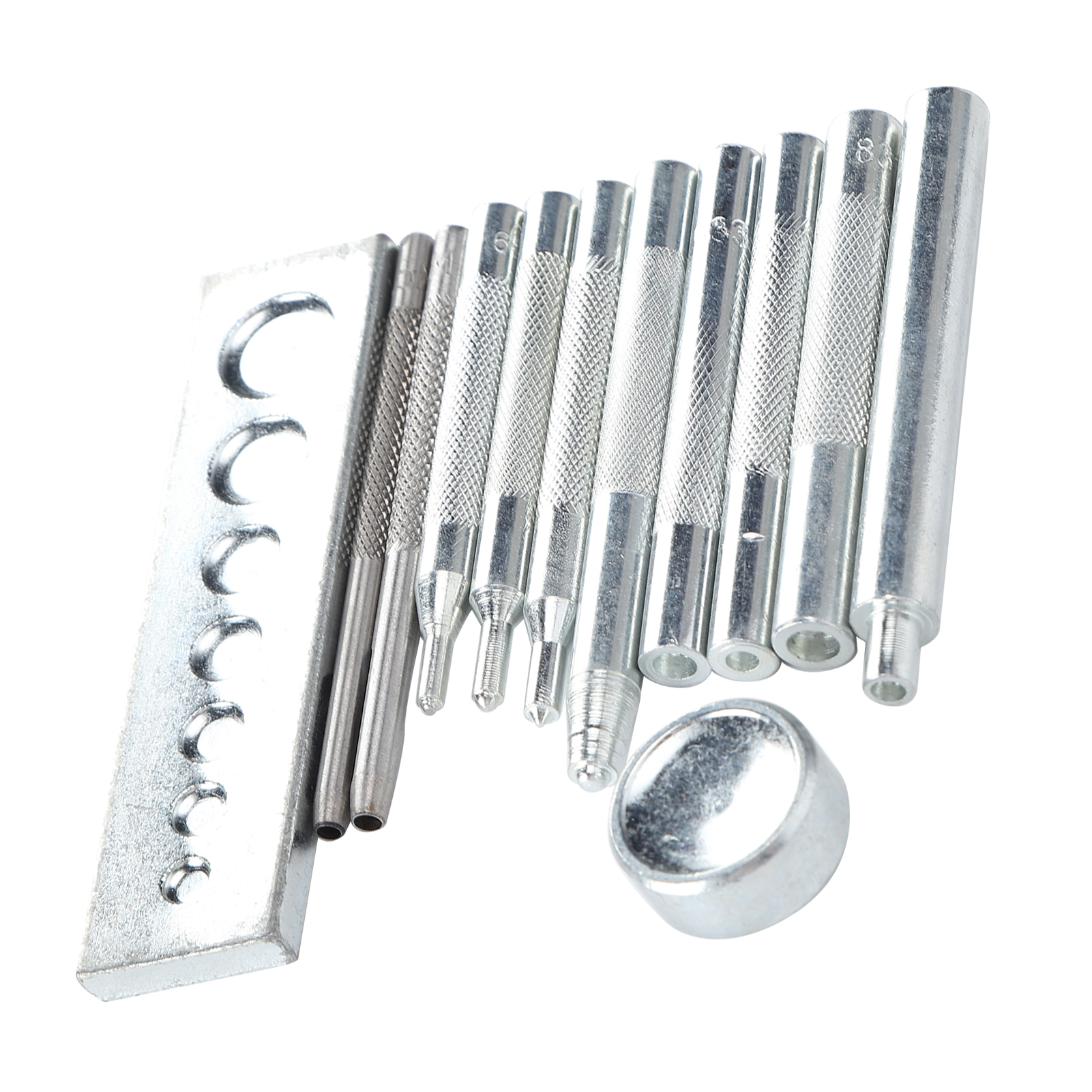 Set Aus Edelstahl-druckknopfstanzen Zum Anbringen Von Lederknöpfen. Diy-werkzeug Zum Anbringen Von Lederknöpfen.
