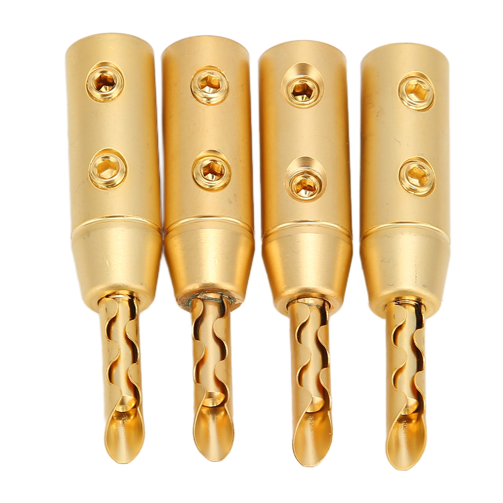 Satz Mit 4 Offenen Schraub-lautsprecherkabelverbindern, Bfa-vergoldete Messing-bananenstecker, Für Kabel Mit 7 Mm Durchmesser.