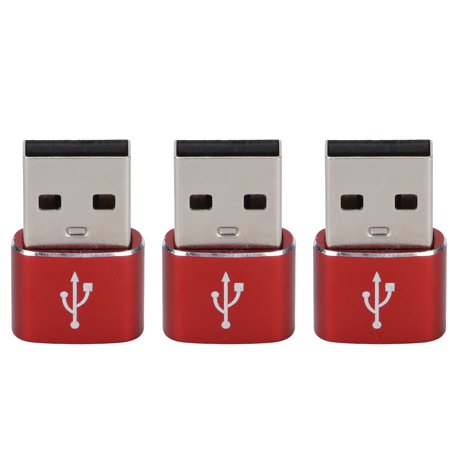 3er-pack Usb 2.0 Stecker Auf Typ-c Buchse Adapter Für Usb-sticks, Metall, Für Laptops Und Mobiltelefone (rot)