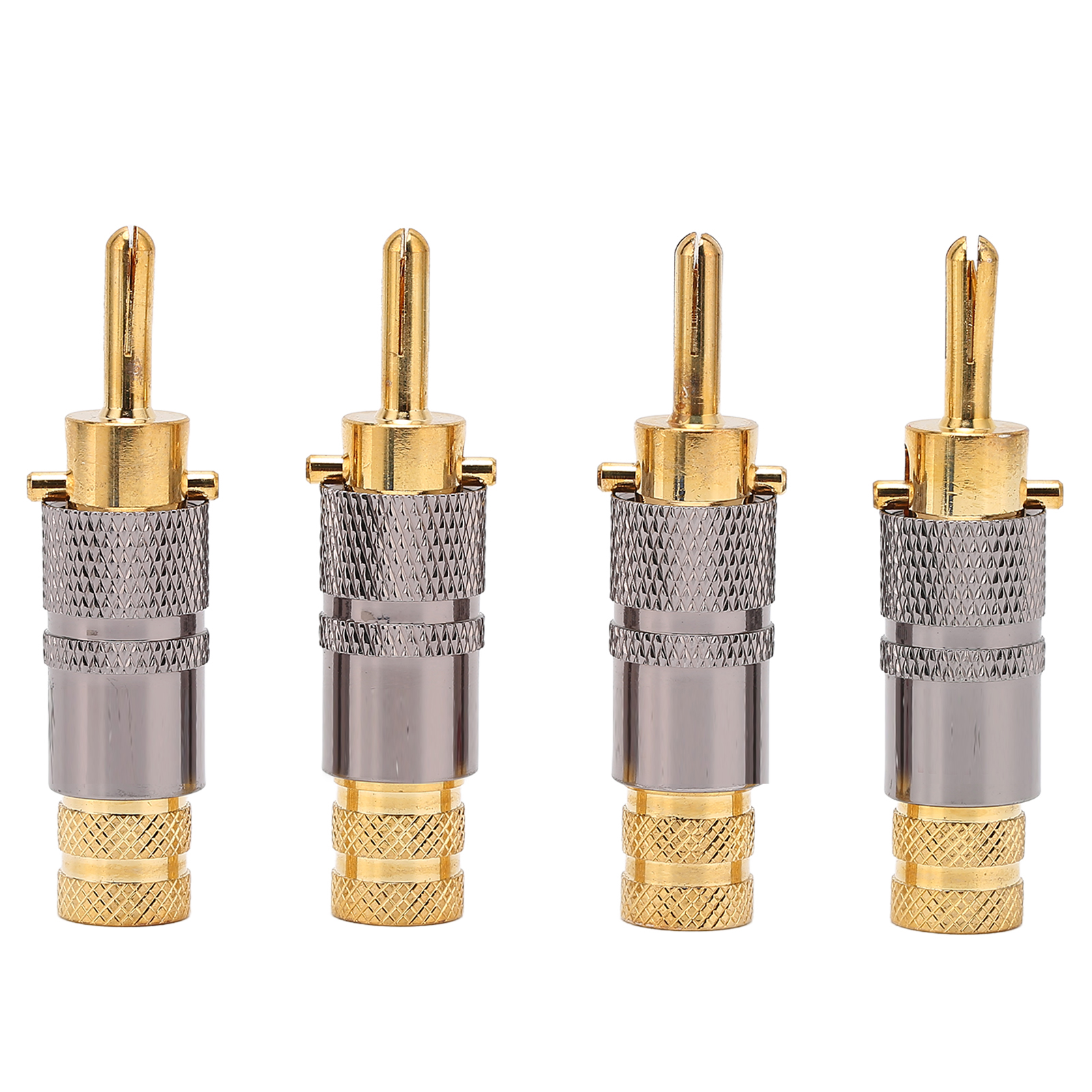 Preffair Ba1457 4er-pack 24k Vergoldete Bananenstecker Für Hifi-lautsprecherkabel, Kompatibel Mit Kabeln Mit 8,7 Mm Durchmesser