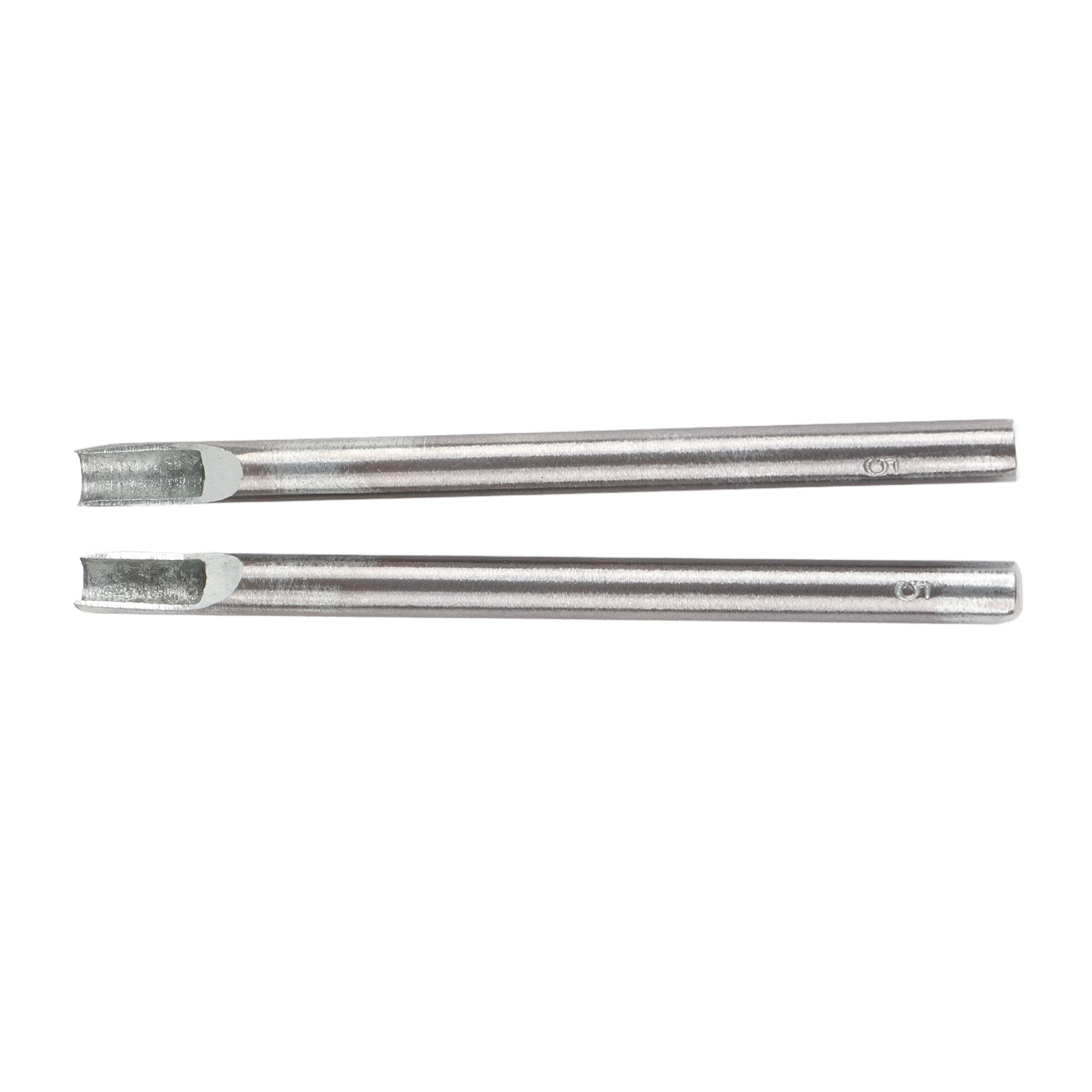 Set Aus 2 Halbrunden Lederschneidwerkzeugen Aus Stahl, Locher Für Gürtel Und Riemen (5 Mm).