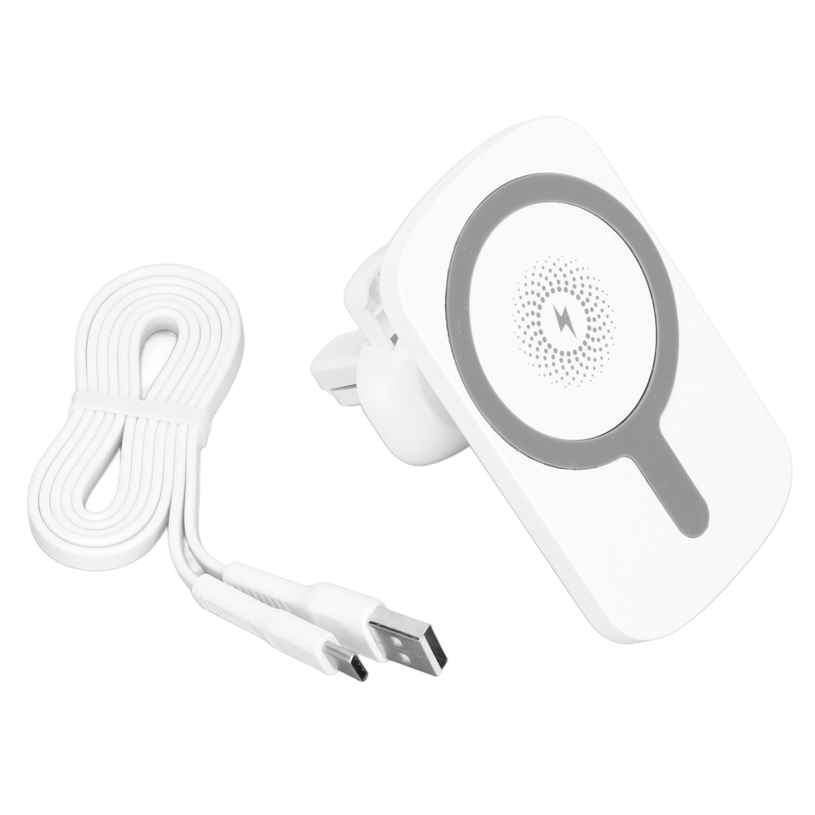 C14 15w Kabelloses Magnetisches Autoladegerät Für Iphone Und Andere Mobiltelefone – Robustes Lüftungsschlitzladegerät – Weiß