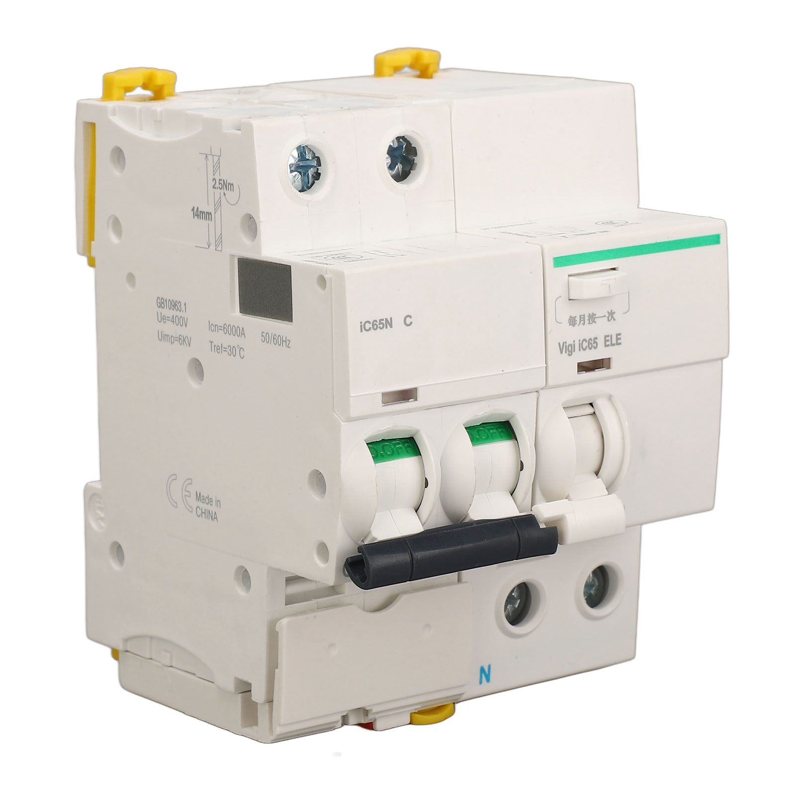 Sicherheits-leistungsschalter Mit Fehlerstromschutzschalter, Pneumatischer Schalter Für Wohn- Und Gewerbegebäude, 400 V Ac, 6 A