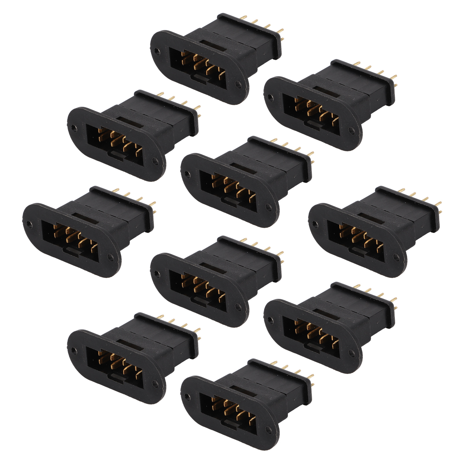 10 Stück 13.050 10 Stück 13.051 Mpx Schwarzer Achteckiger Stecker Aus Reinem Kupfer, Vergoldet, Spritzgegossen, Batteriestecker-modell