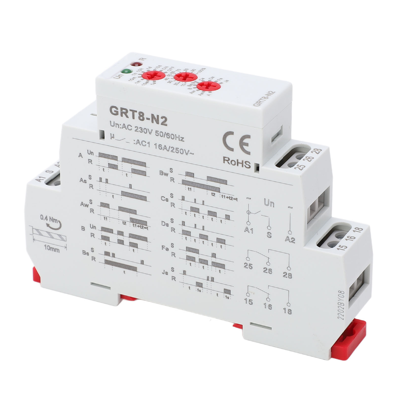 Multifunktionales Zeitverzögerungsrelais Mit Flammhemmendem Gehäuse Und Led-anzeige, Elektronisches 230-v-wechselstrom-wiederholungsrelais