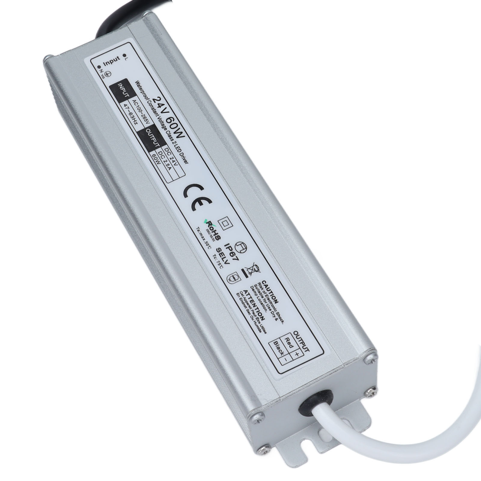 60w Ip67 Wasserdichtes Schaltnetzteil Mit Led, 24v Ausgang (ac100-265veu Stecker).