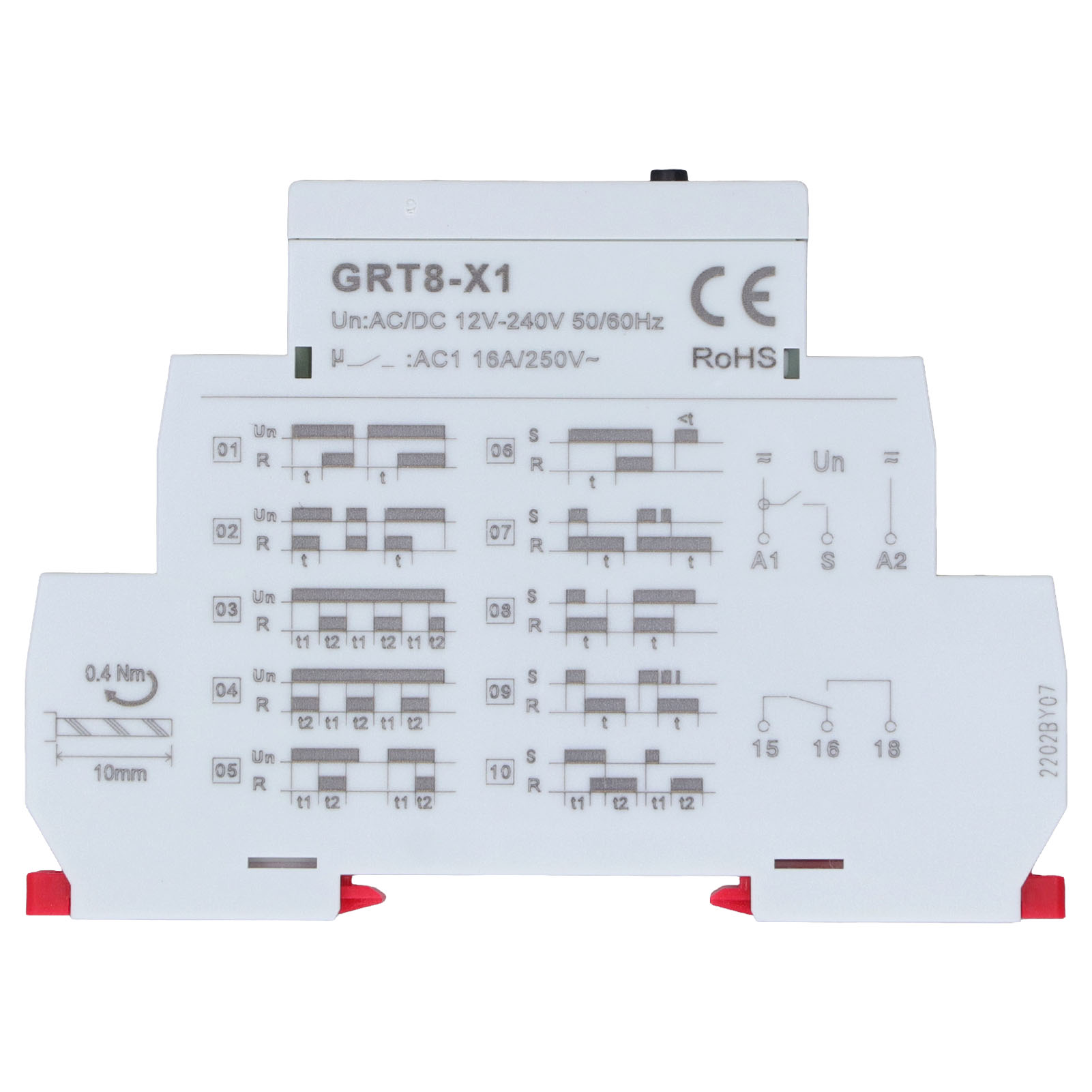 Hochpräzises Digitales Zeitverzögerungsrelais, Flammhemmendes Abs-gehäuse Mit Roter Kontrollleuchte, 12–240 V Ac/dc-netzteil