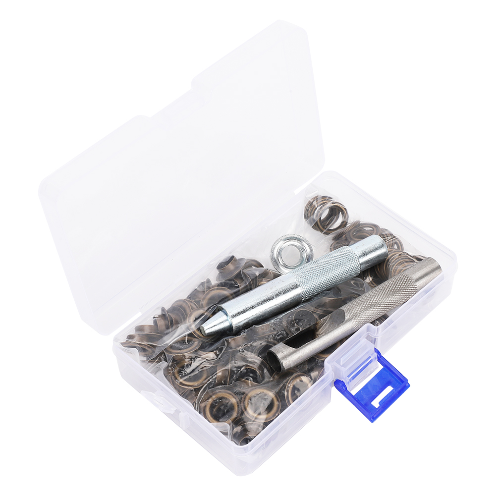 Set Mit 100 Runden Ösenstanzwerkzeugen Aus Bronze, Ideal Zur Herstellung Von Ösen Für Kleidung, Taschen Und Werbemittel.