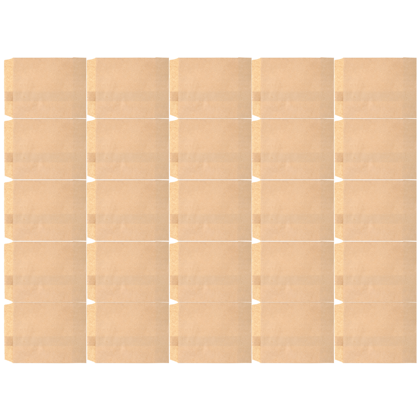 Packung Mit 25 Faltbaren Kraftpapier-lebensmittelbeuteln Zum Verpacken Von Süßigkeiten, Nüssen, Keksen Und Anderen Snacks. Glatte Oberfläche.