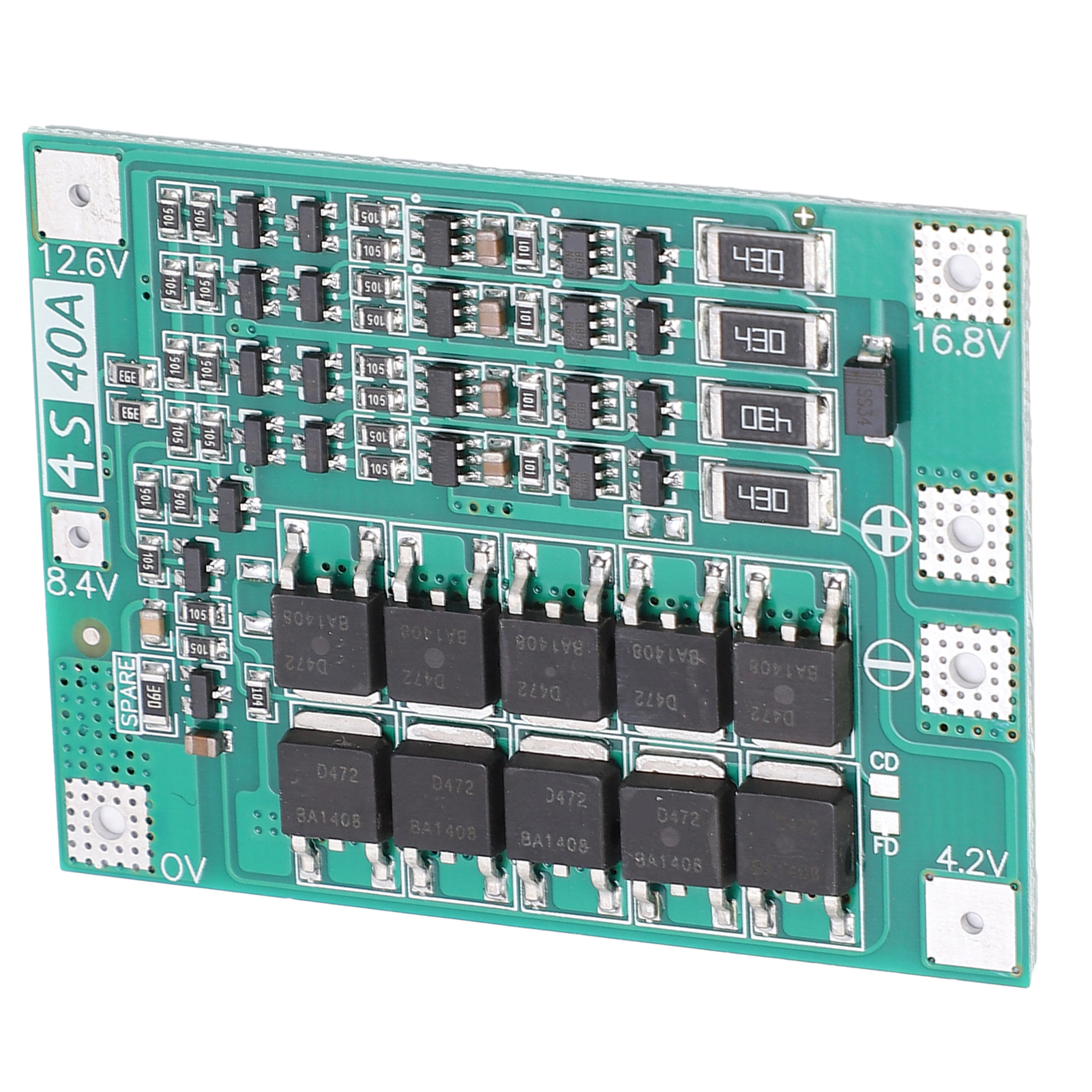 Lithium-batterieschutzmodul, Harz, Serie 4, 40 A, 16,8 V Dc, Symmetrische Ausführung