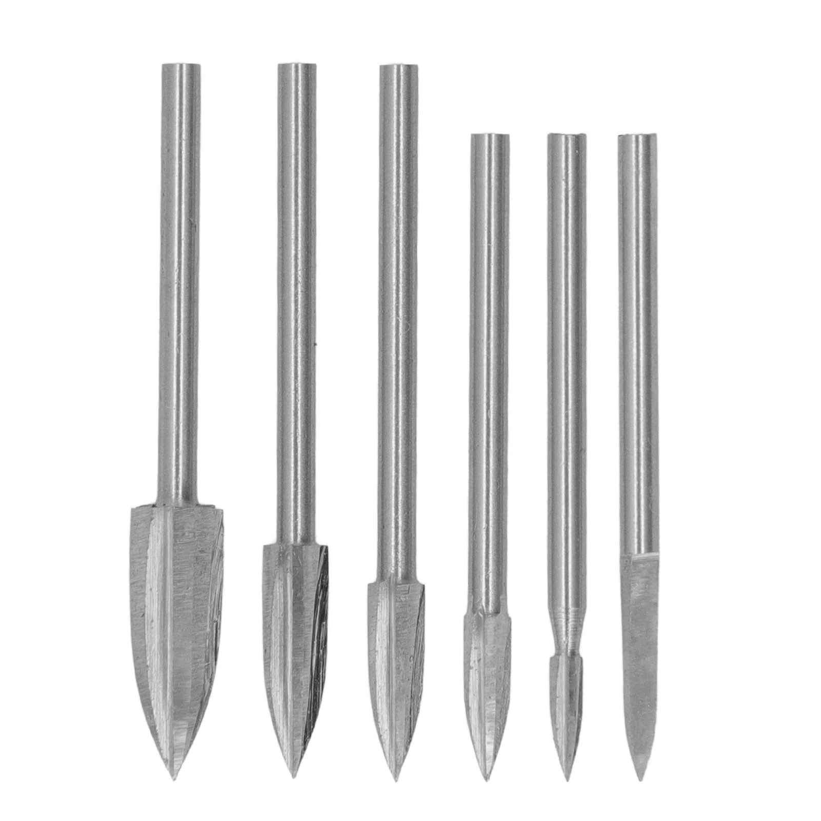 3-mm-schaft-fräser Für Holzschnitzereien, Aus Hochgeschwindigkeitsstahl, Mit 3 Schneiden. Holzschnitzwerkzeug-set Mit 5 Dreischneidigen Fräsern, Schwertfräser Und Spannfutter.