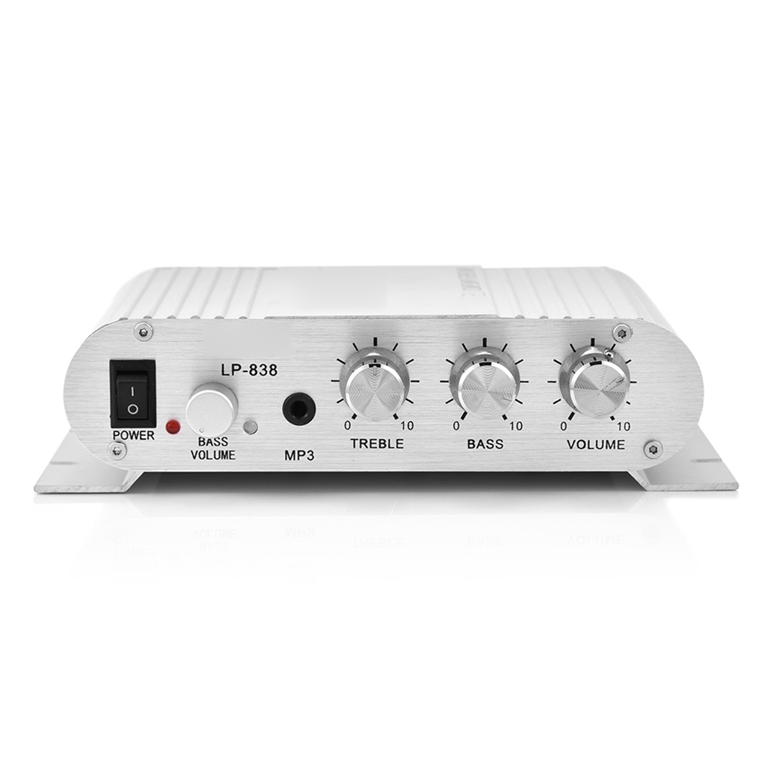 Mini 2.1 Stereo-hifi-verstärker Mit Bass Für Auto Und Zuhause, Silberner Digitalverstärker