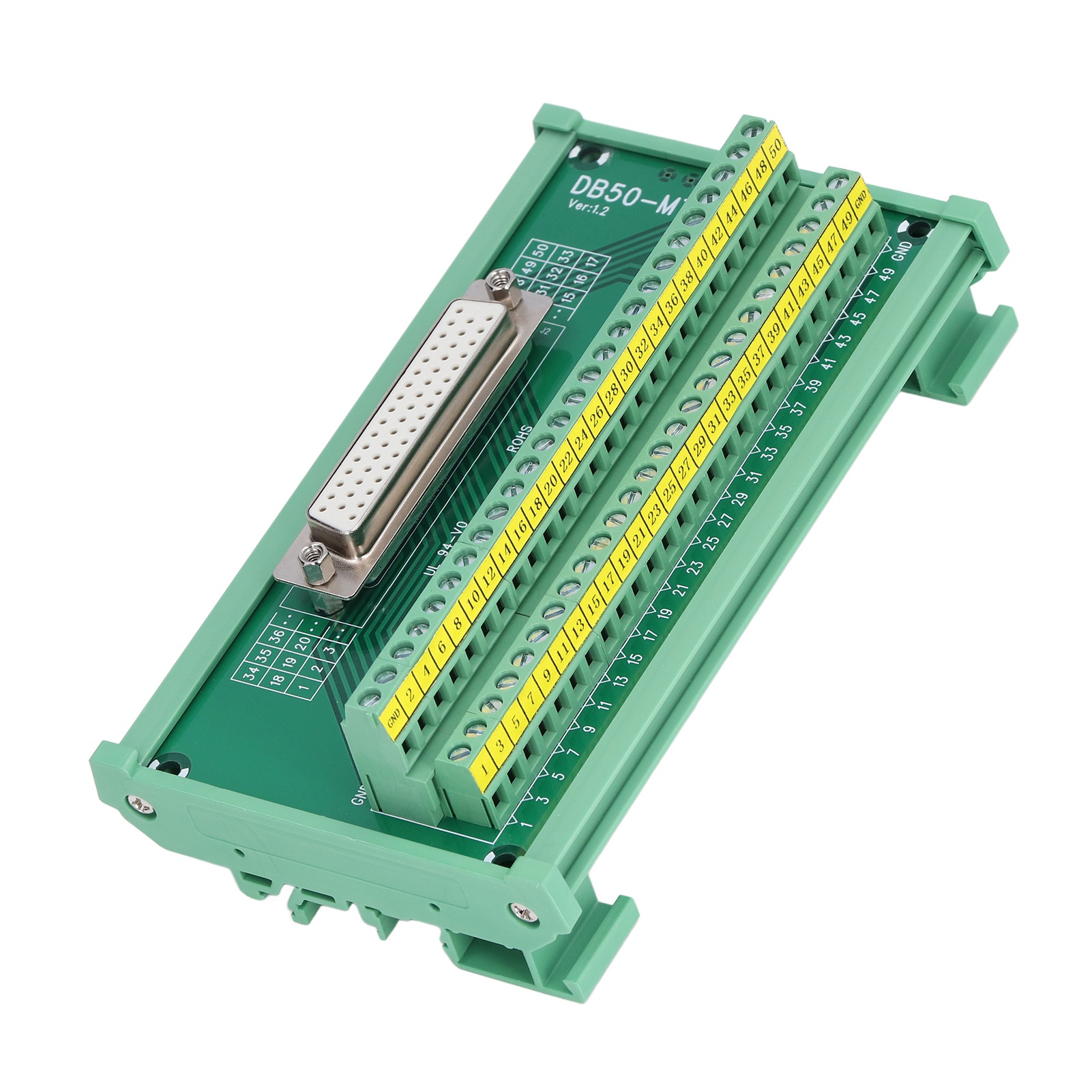 Adapterplatte Für Db50-stecker Auf Klemmenblock, Leiterplatte, Gerader Weiblicher Stecker Dc 60 V Db50-m7