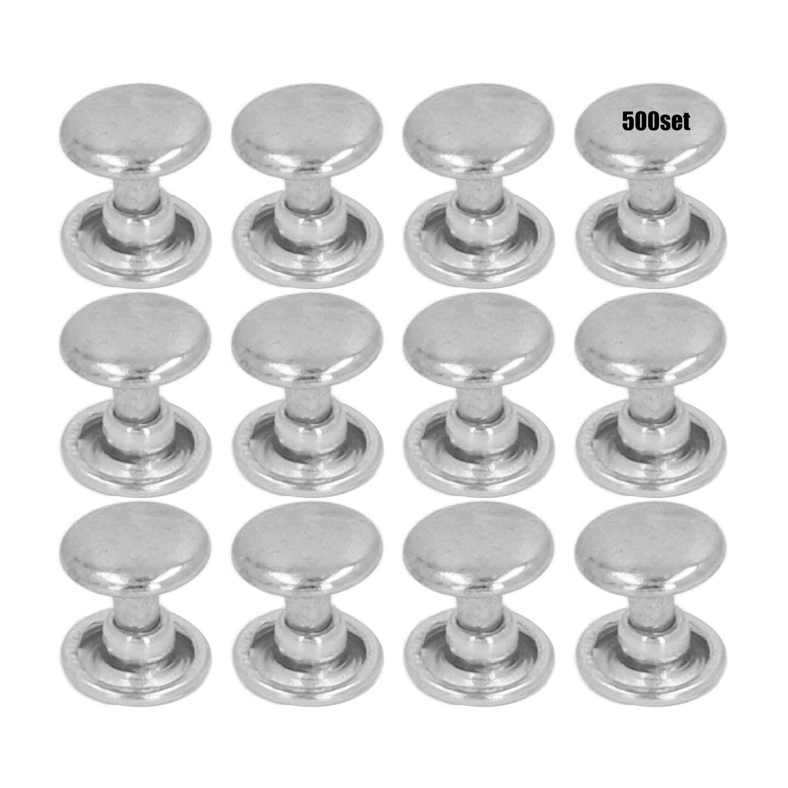 Packung Mit 500 Metallnieten (8 Mm) Für Heimwerkerprojekte, Aus Eisen, Doppelseitig, Gleichmäßig Beschichtet, Galvanisiert, Versilbert, Lederbeschläge