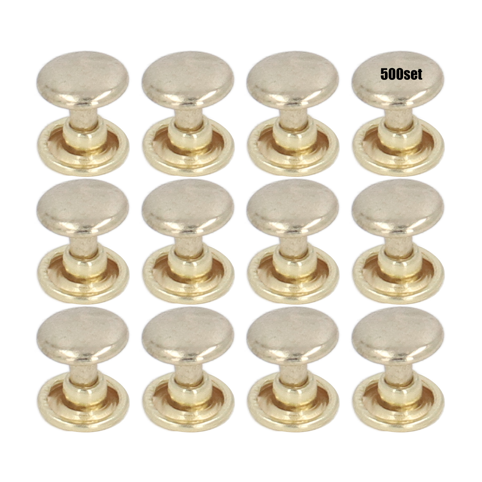 Packung Mit 500 Metallnieten Und -nägeln (8 Mm) Für Heimwerkerprojekte, Aus Eisen, Doppelseitig, Gleichmäßig Beschichtet, Galvanisiert, Lederzubehör, Goldfarben