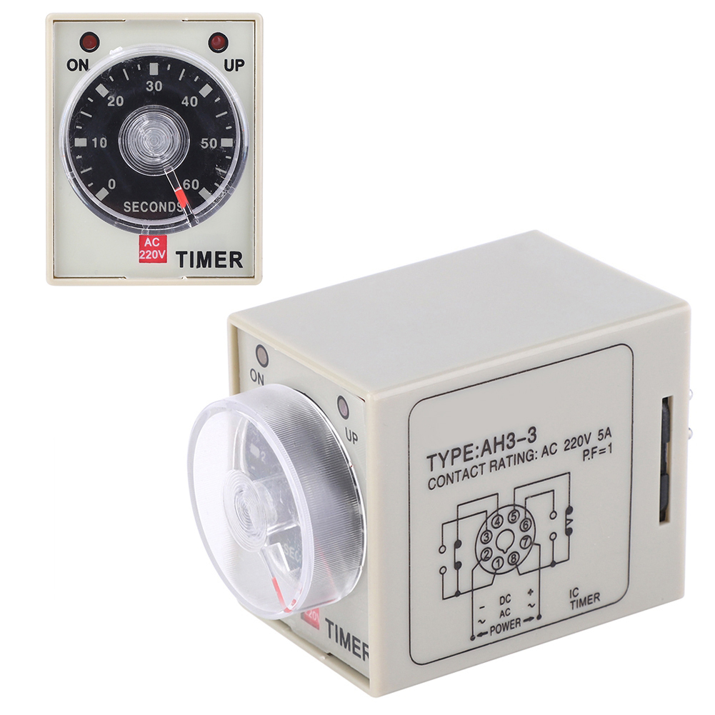 Ah3-3 Zeitverzögerungsrelais, Einstellbarer Timer, 220 V Ac, Für Automatische Steuerungssysteme, 60 Sekunden.