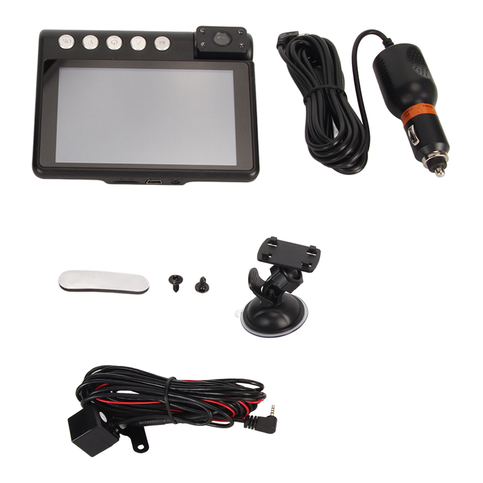 5-megapixel-dashcam Mit Dreifachlinse, 4-zoll-touchscreen, 170°-weitwinkelobjektiv, Nachtsicht Vorne Und Hinten, Innenraumkamera