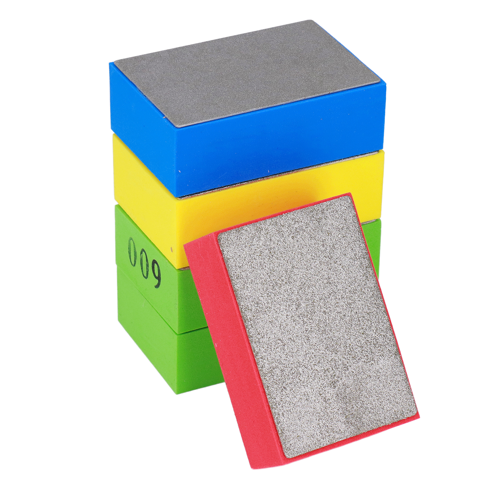 Set Mit 5 Handgeführten Diamantpolierpads Zum Entgraten Und Trimmen Von Fliesen Und Naturstein, Körnungen 60, 100, 200, 400 Und 600