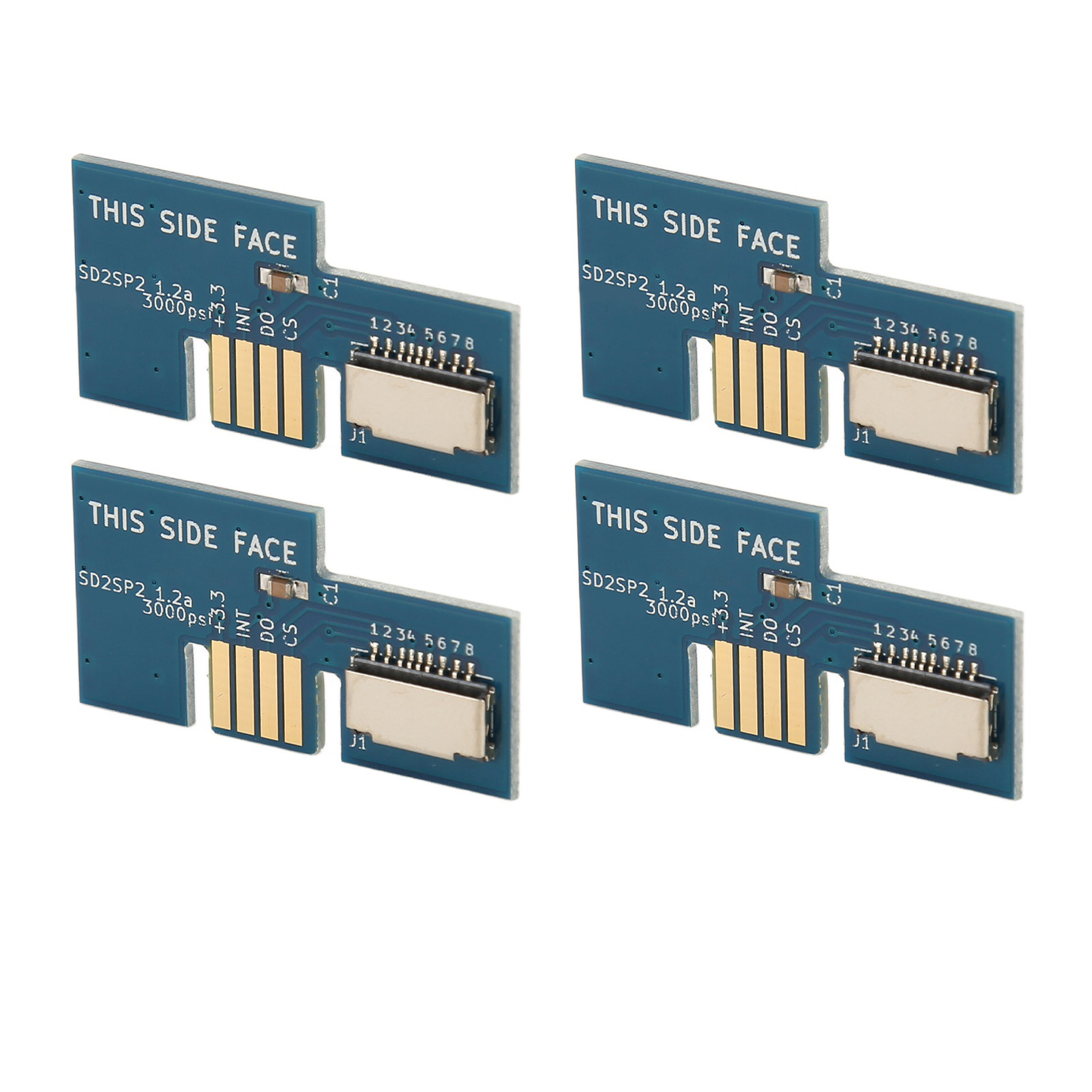 Microsd-kartenadapter (speicherkartenleser Für Gc Sd2sp2 Sdload Sdl-spielkonsolen, 4er-pack, Blau)