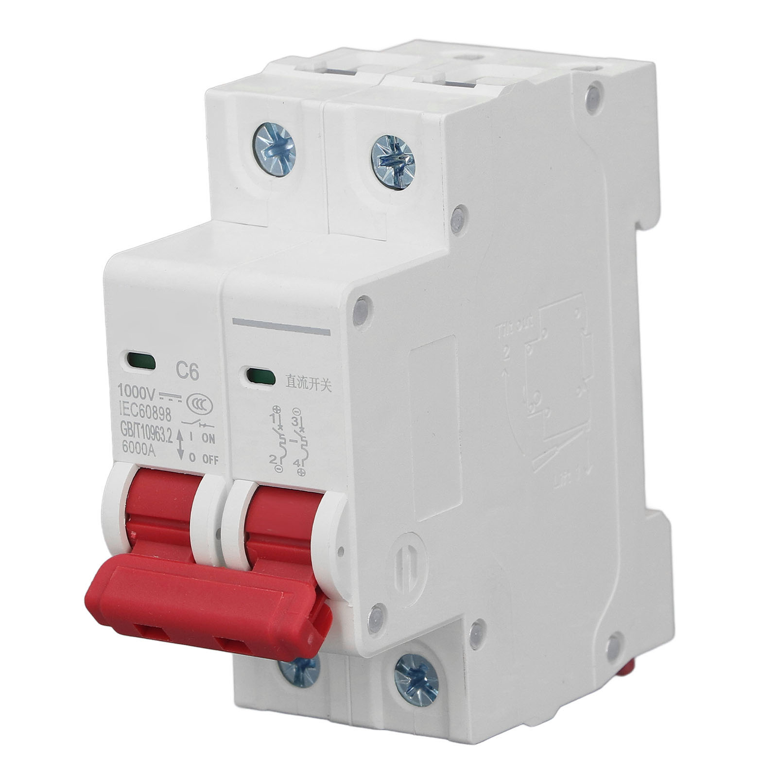 6000-a-gleichstrom-leistungsschalter, Miniatur-pv-leistungsschalter 2p 1000 V 6 A