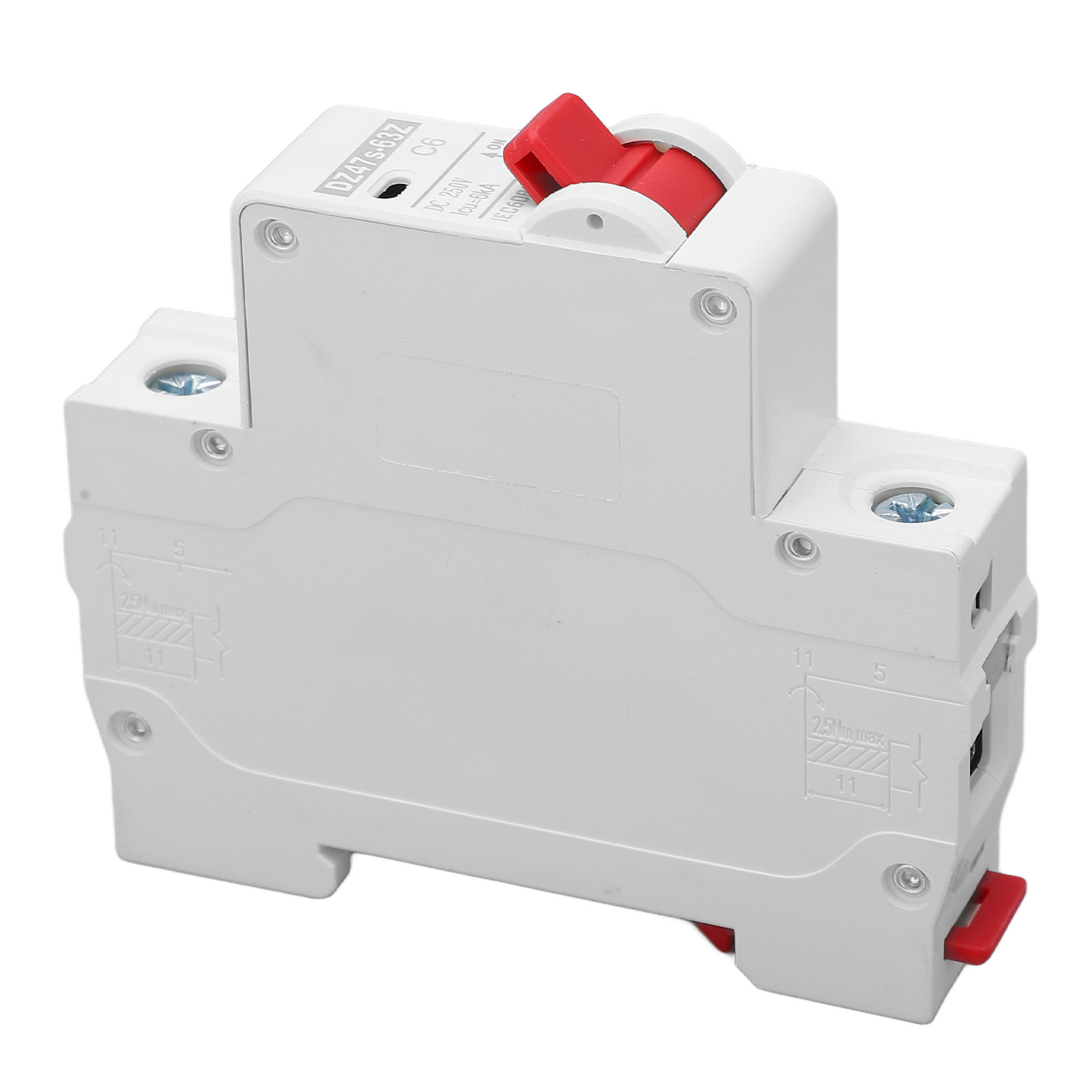 Miniatur-leistungsschalter 1p, 6000 A Abschaltvermögen, Safe Pa66, Klein, 250 V Dc, 6 A Leistungsschalter